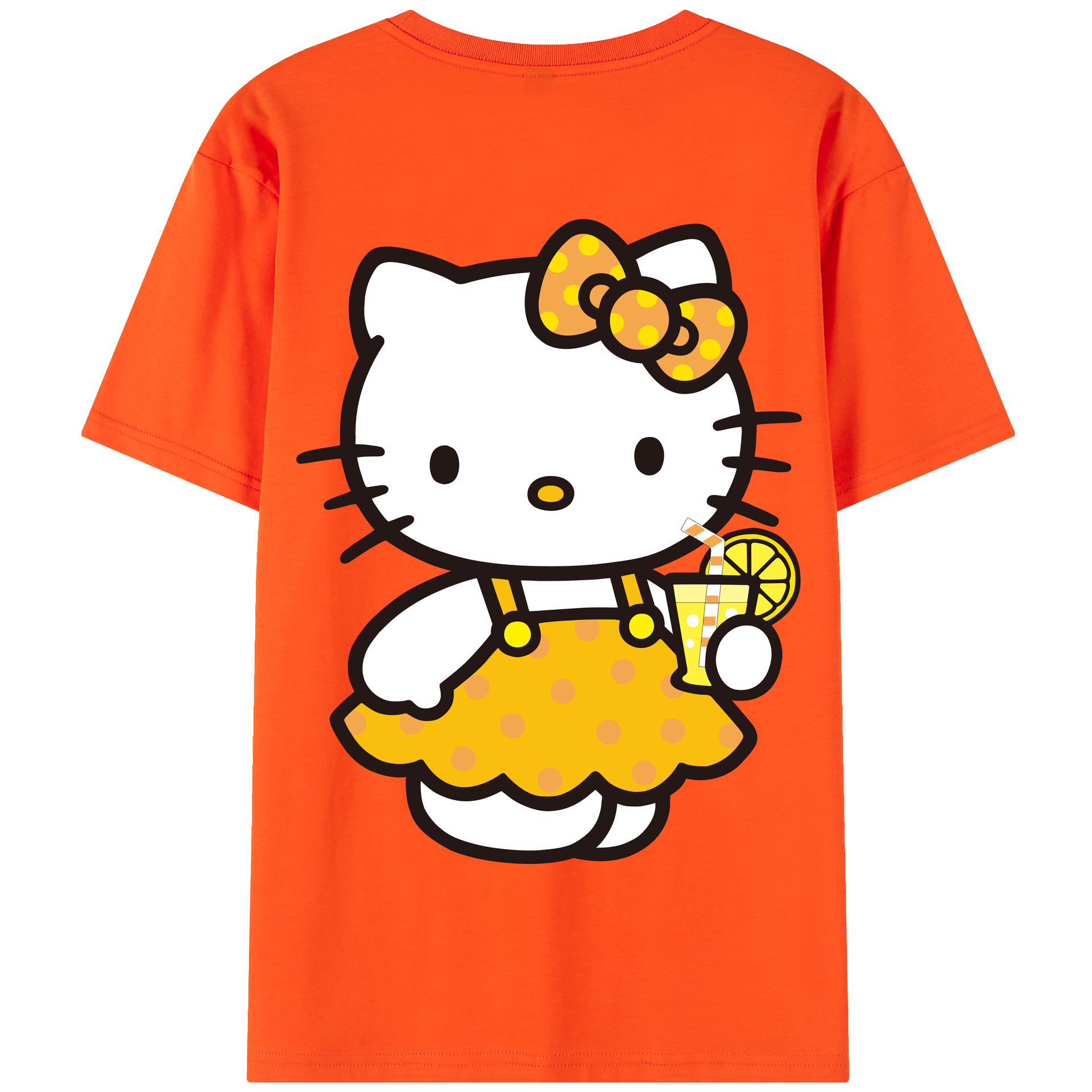 （画像用） Hello Kitty ハローキティ 綿100％半袖Tシャツ（背面プリント）