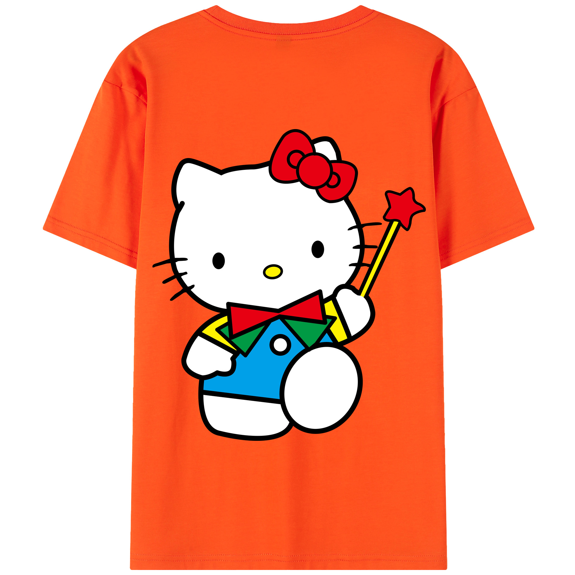 （画像用） Hello Kitty ハローキティ 綿100％半袖Tシャツ（背面プリント）