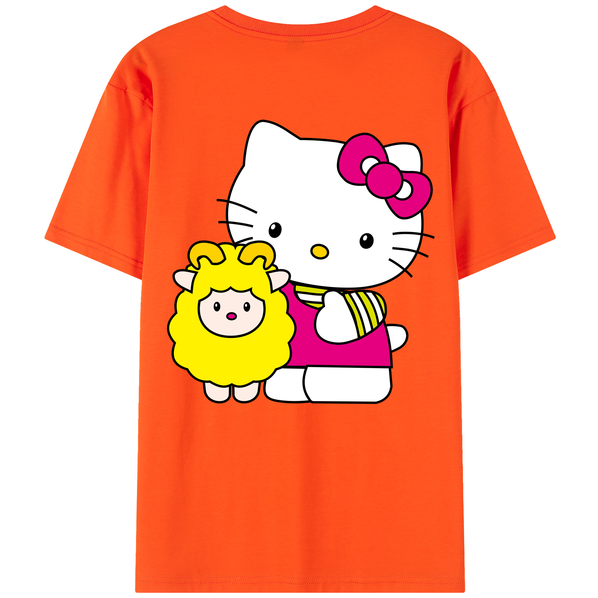 （画像用） Hello Kitty ハローキティ 綿100％半袖Tシャツ（背面プリント）