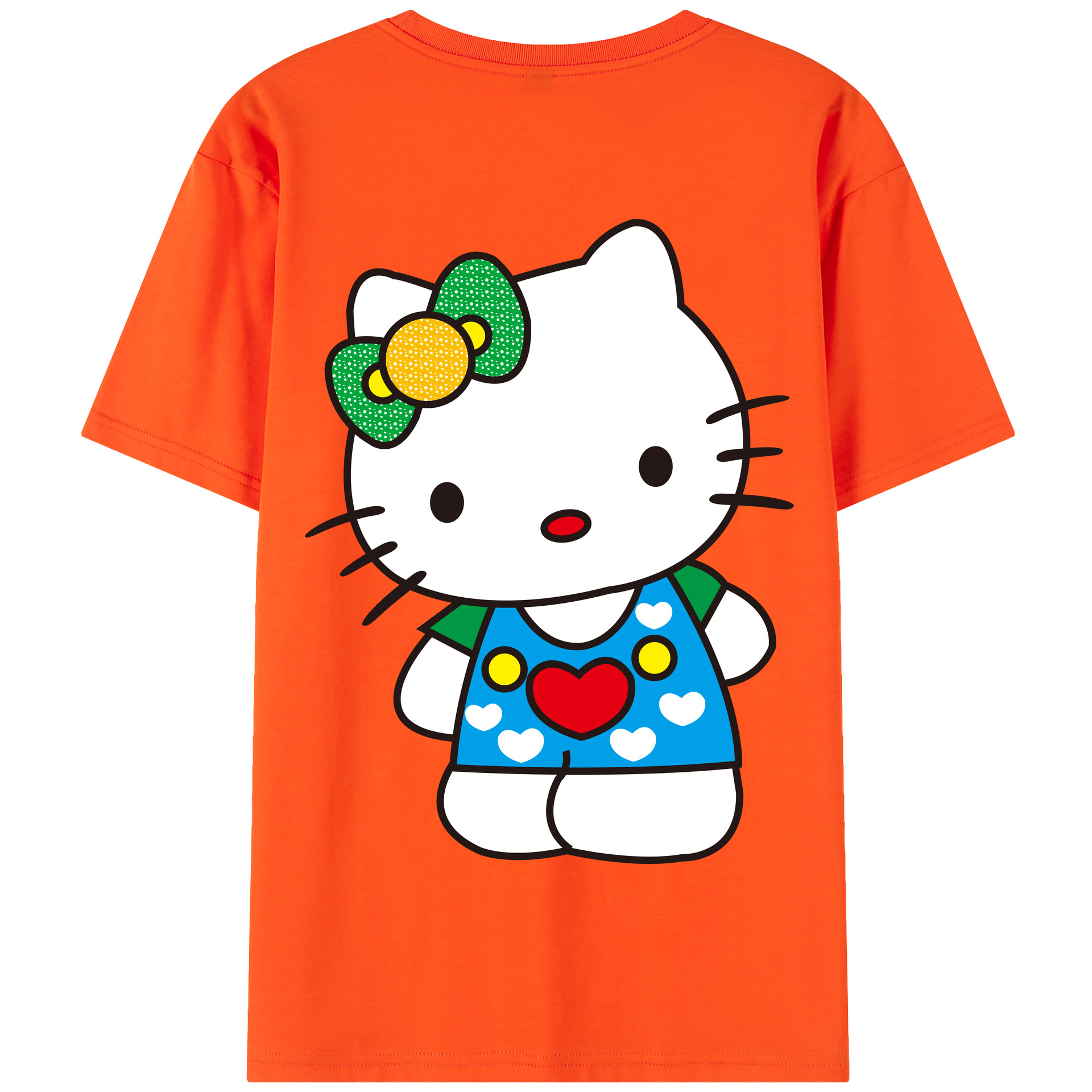 （画像用） Hello Kitty ハローキティ 綿100％半袖Tシャツ（背面プリント）