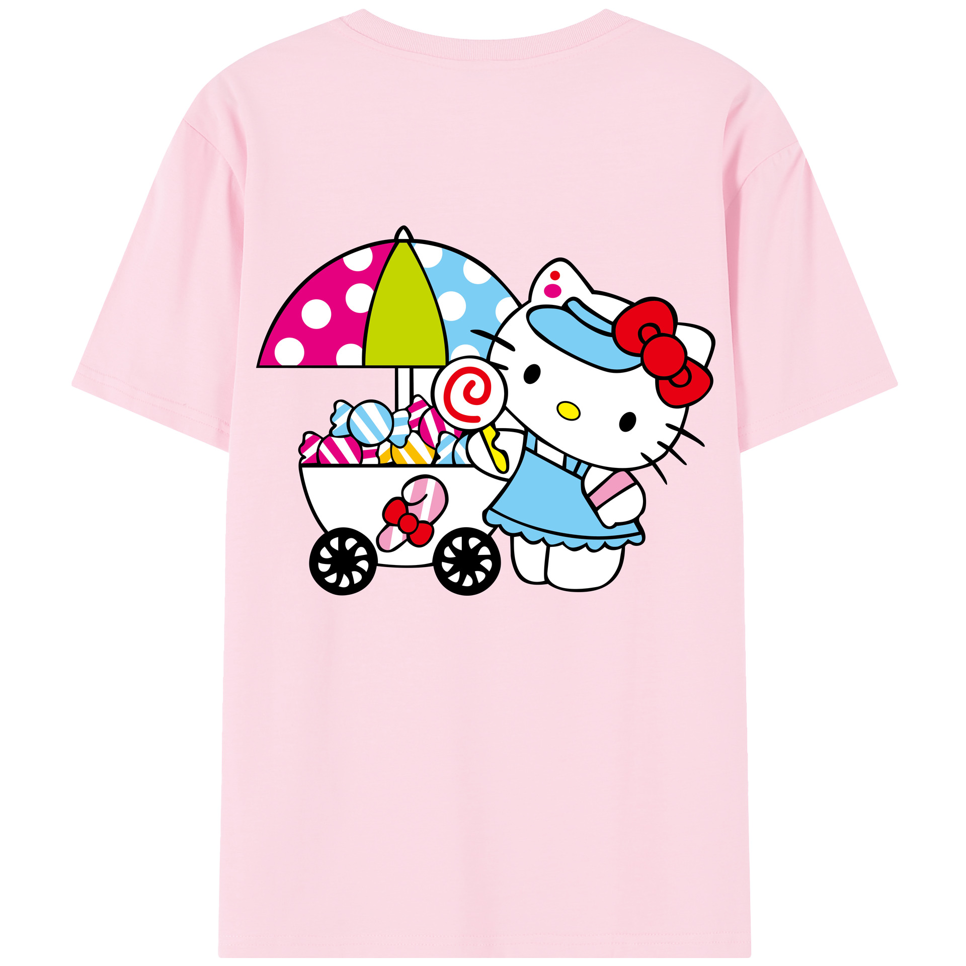 （画像用） Hello Kitty ハローキティ 綿100％半袖Tシャツ（背面プリント）