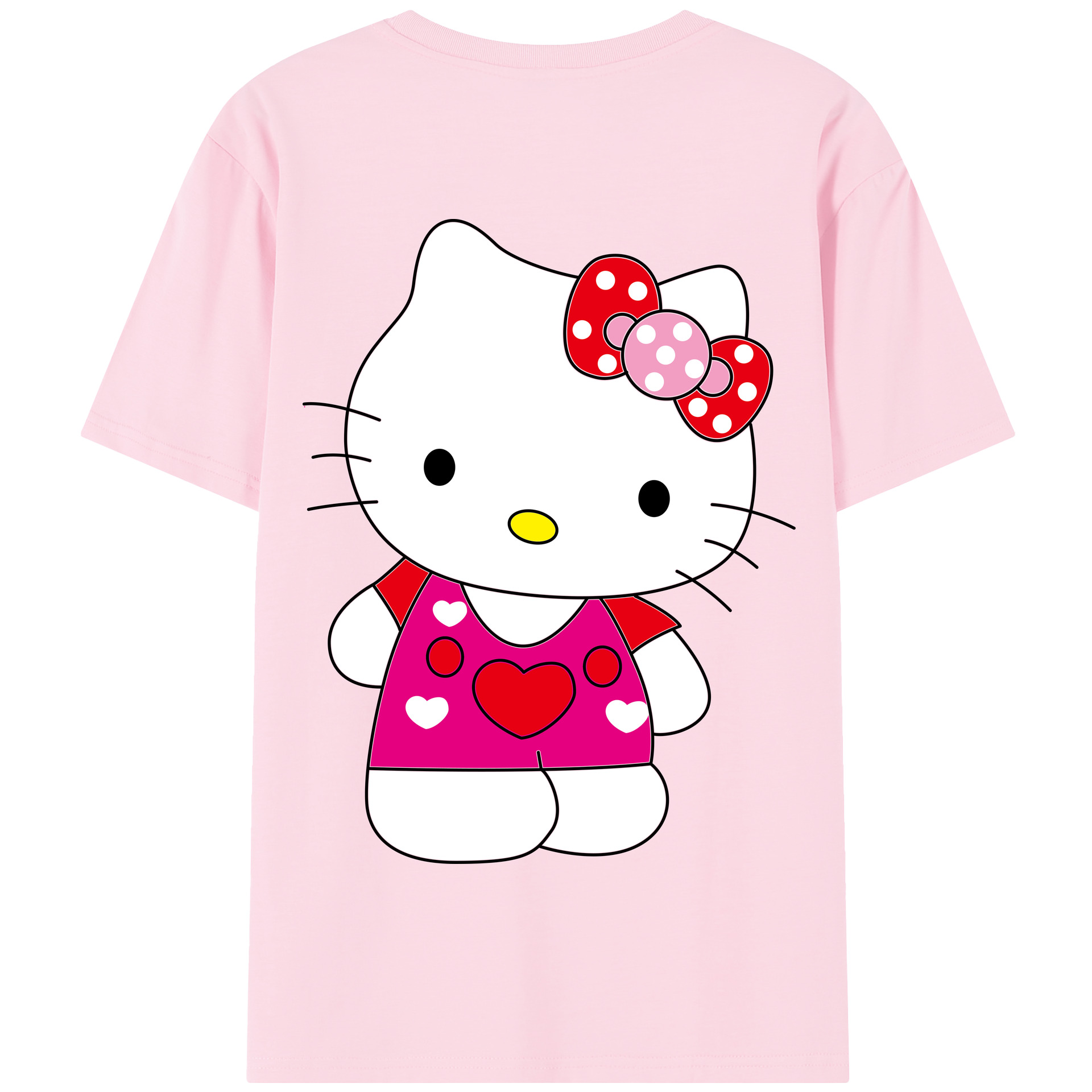 （画像用） Hello Kitty ハローキティ 綿100％半袖Tシャツ（背面プリント）