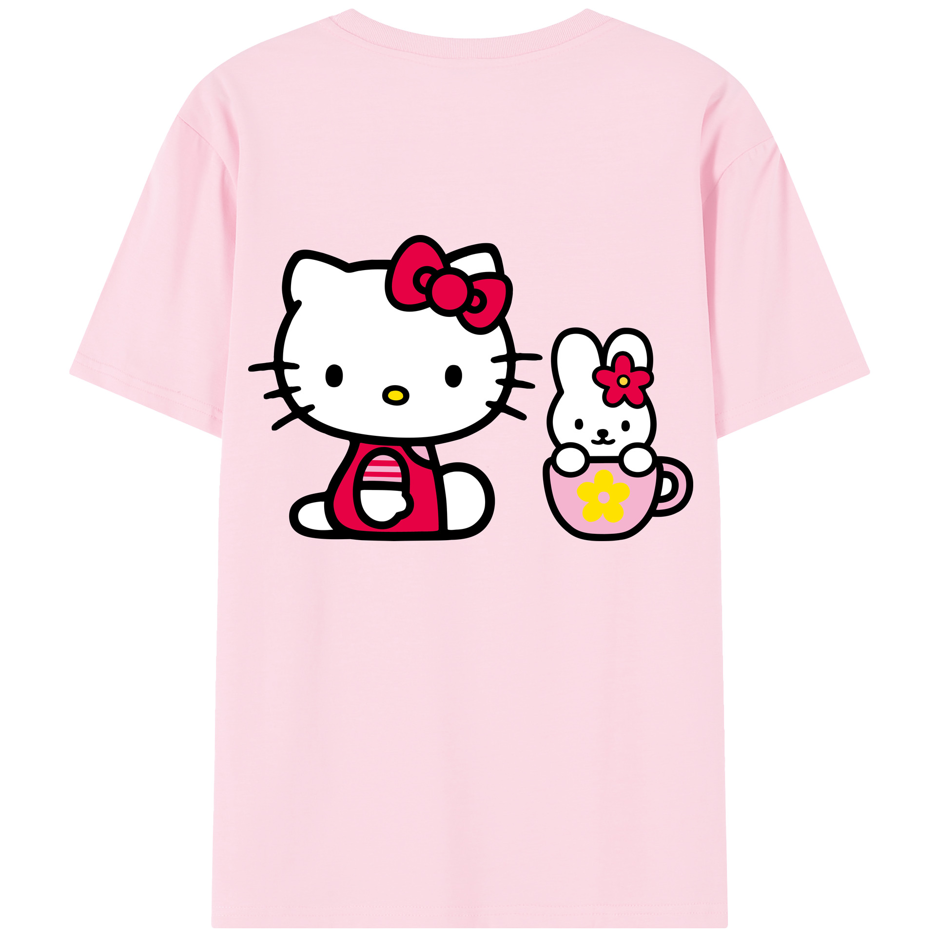 （画像用） Hello Kitty ハローキティ 綿100％半袖Tシャツ（背面プリント）