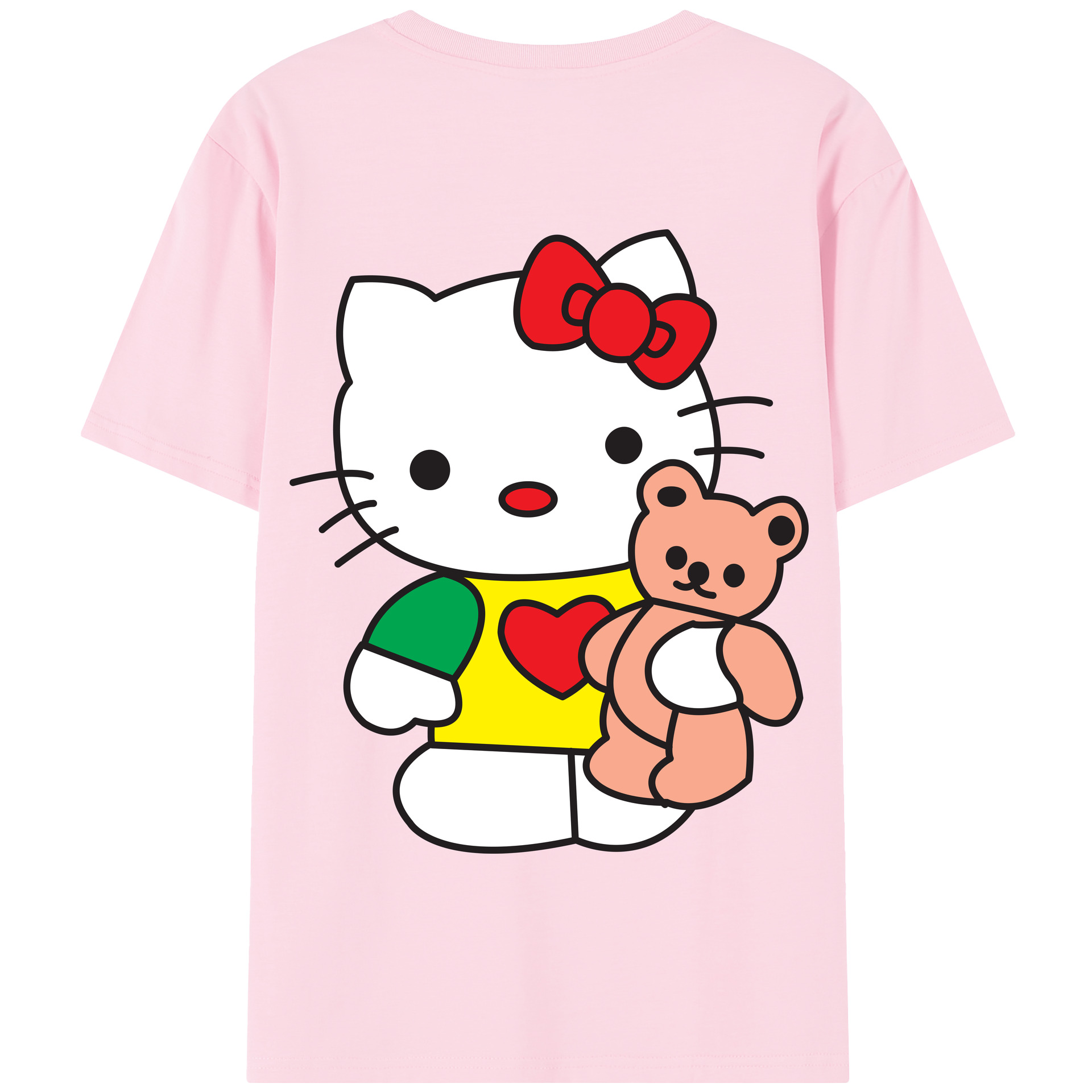 （画像用） Hello Kitty ハローキティ 綿100％半袖Tシャツ（背面プリント）
