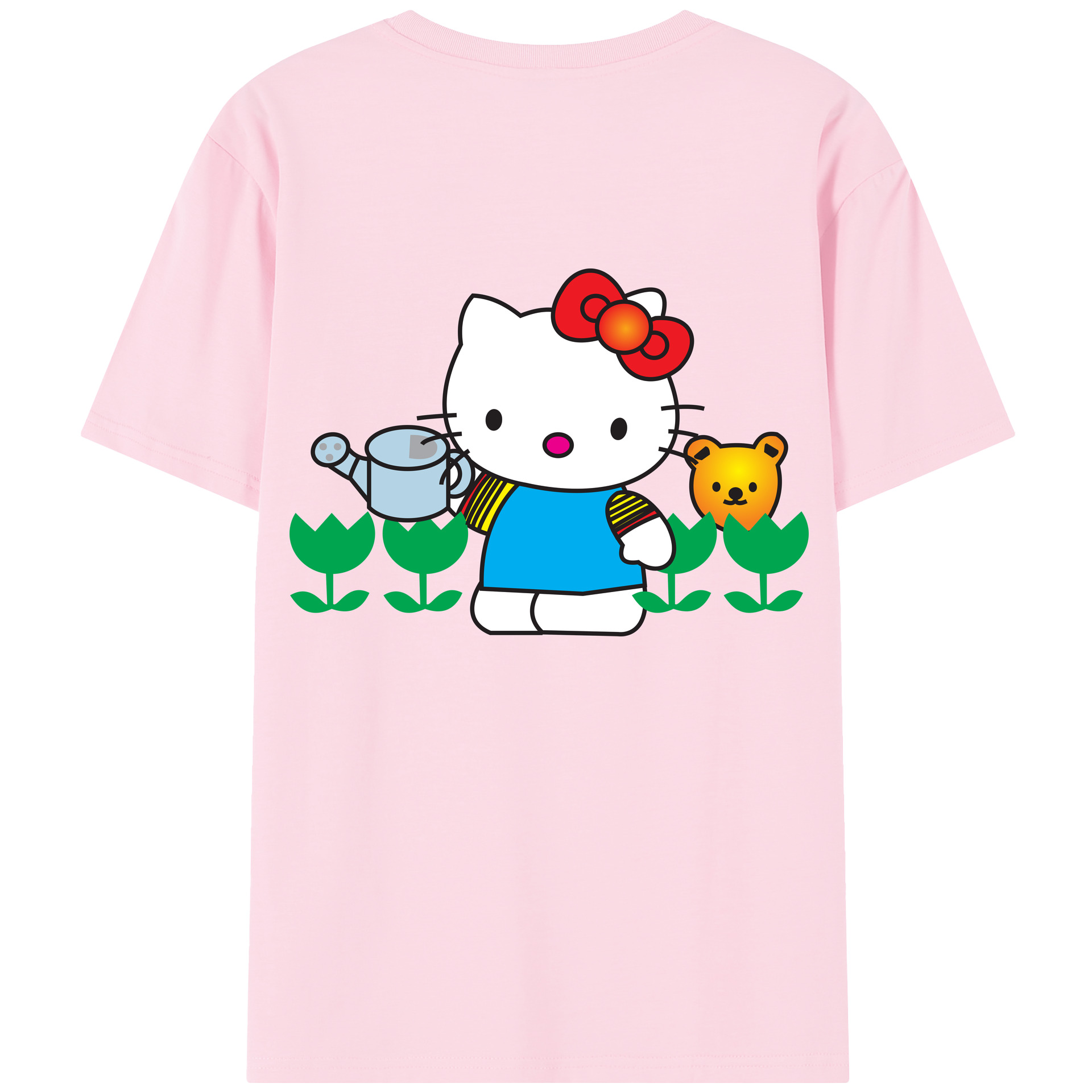 （画像用） Hello Kitty ハローキティ 綿100％半袖Tシャツ（背面プリント）