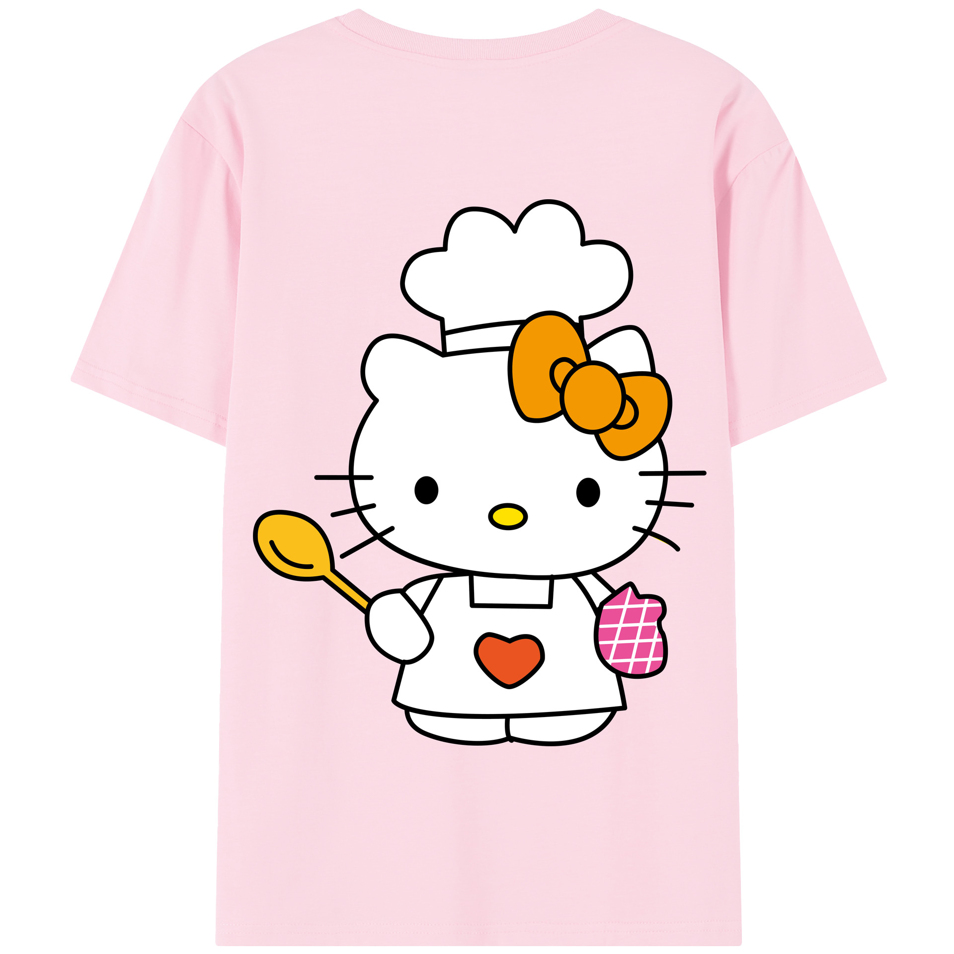 （画像用） Hello Kitty ハローキティ 綿100％半袖Tシャツ（背面プリント）