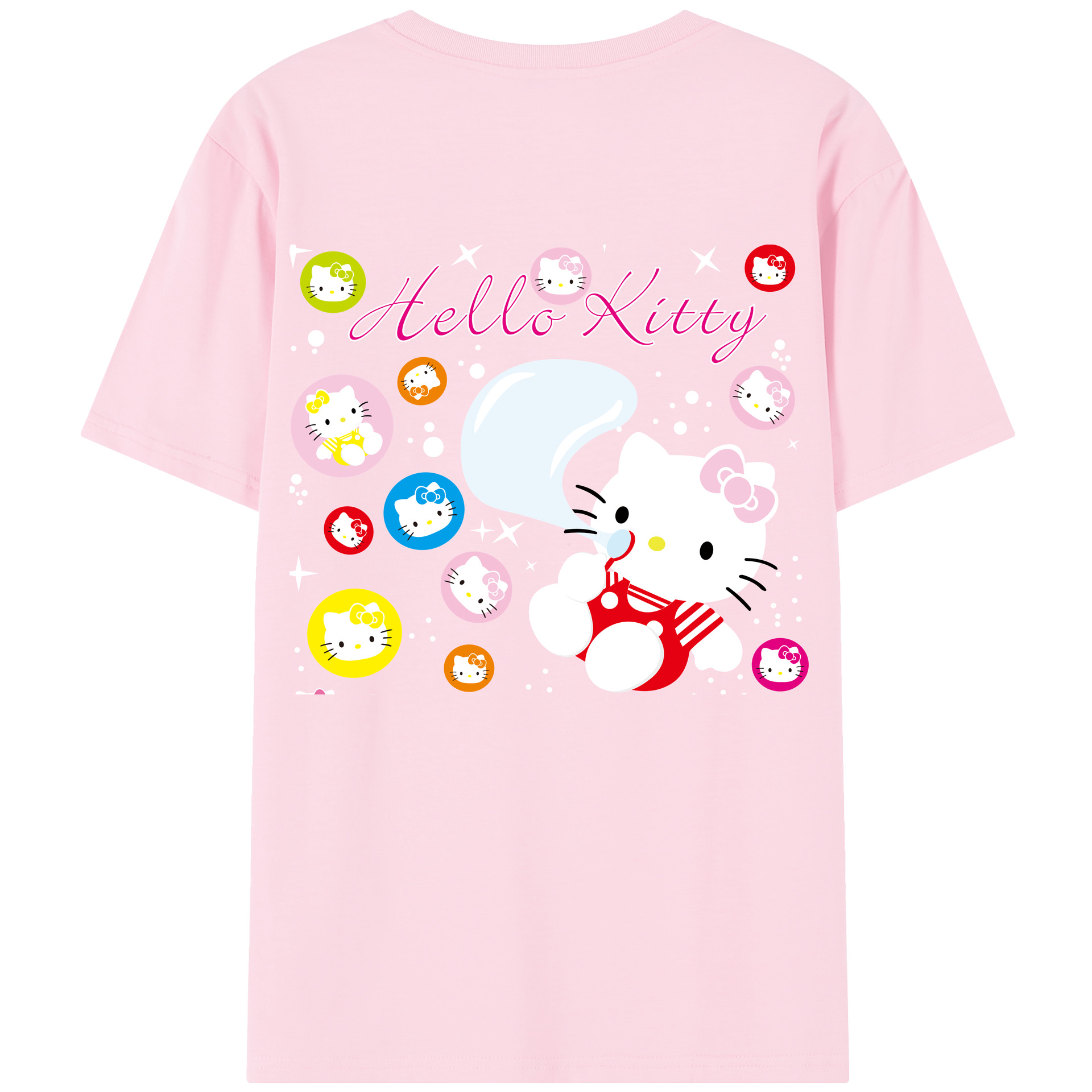 （画像用） Hello Kitty ハローキティ 綿100％半袖Tシャツ（背面プリント）