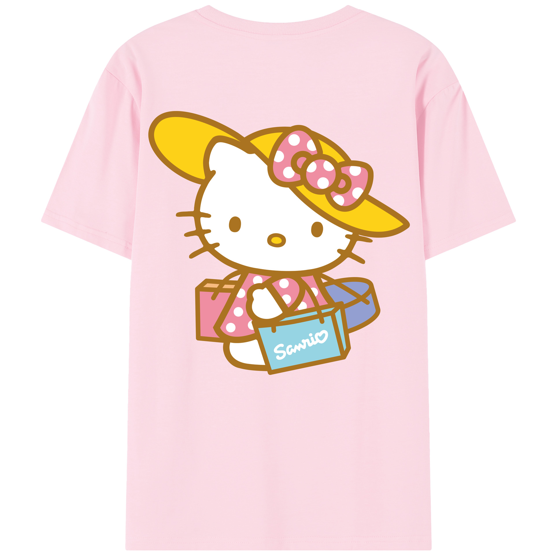 （画像用） Hello Kitty ハローキティ 綿100％半袖Tシャツ（背面プリント）