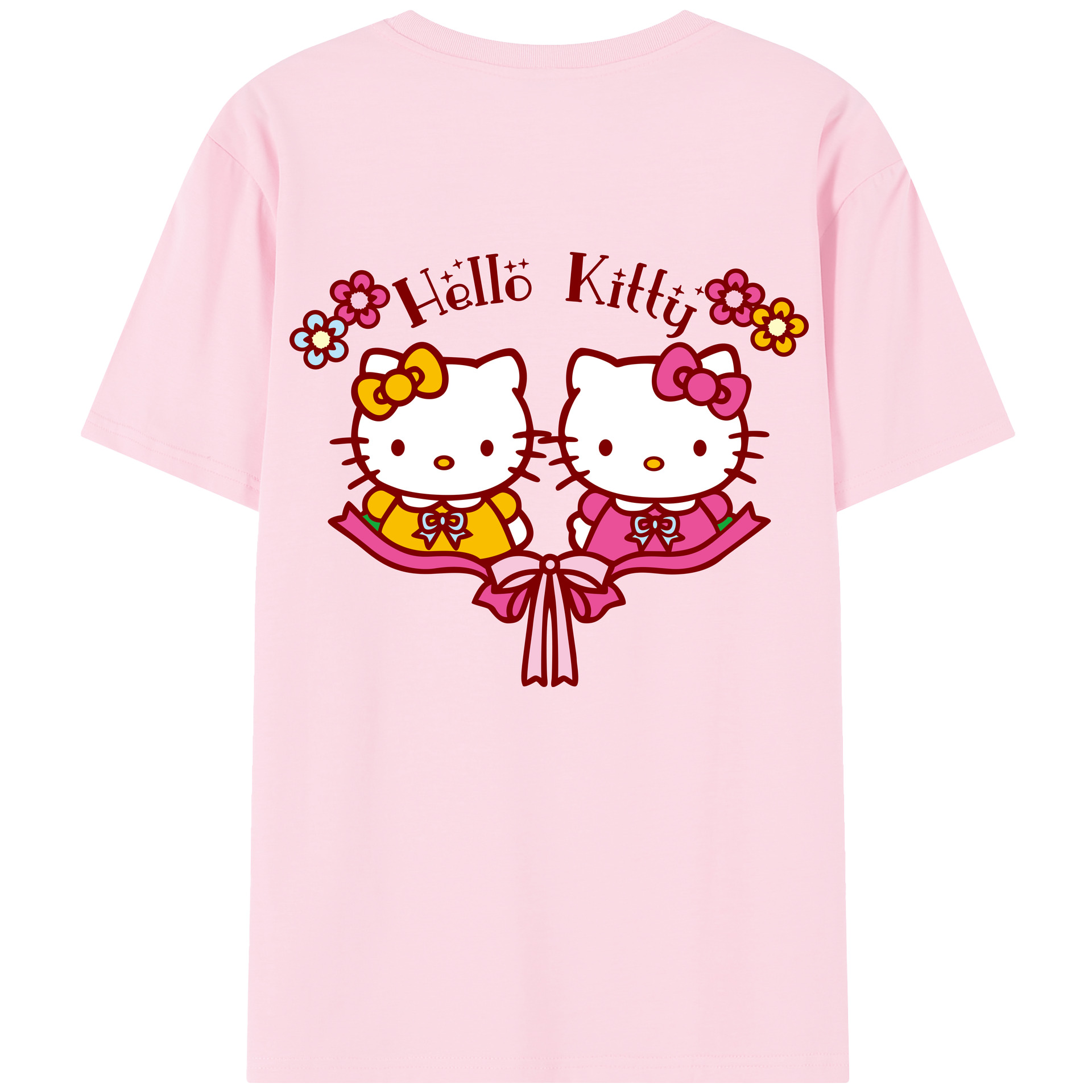 （画像用） Hello Kitty ハローキティ 綿100％半袖Tシャツ（背面プリント）