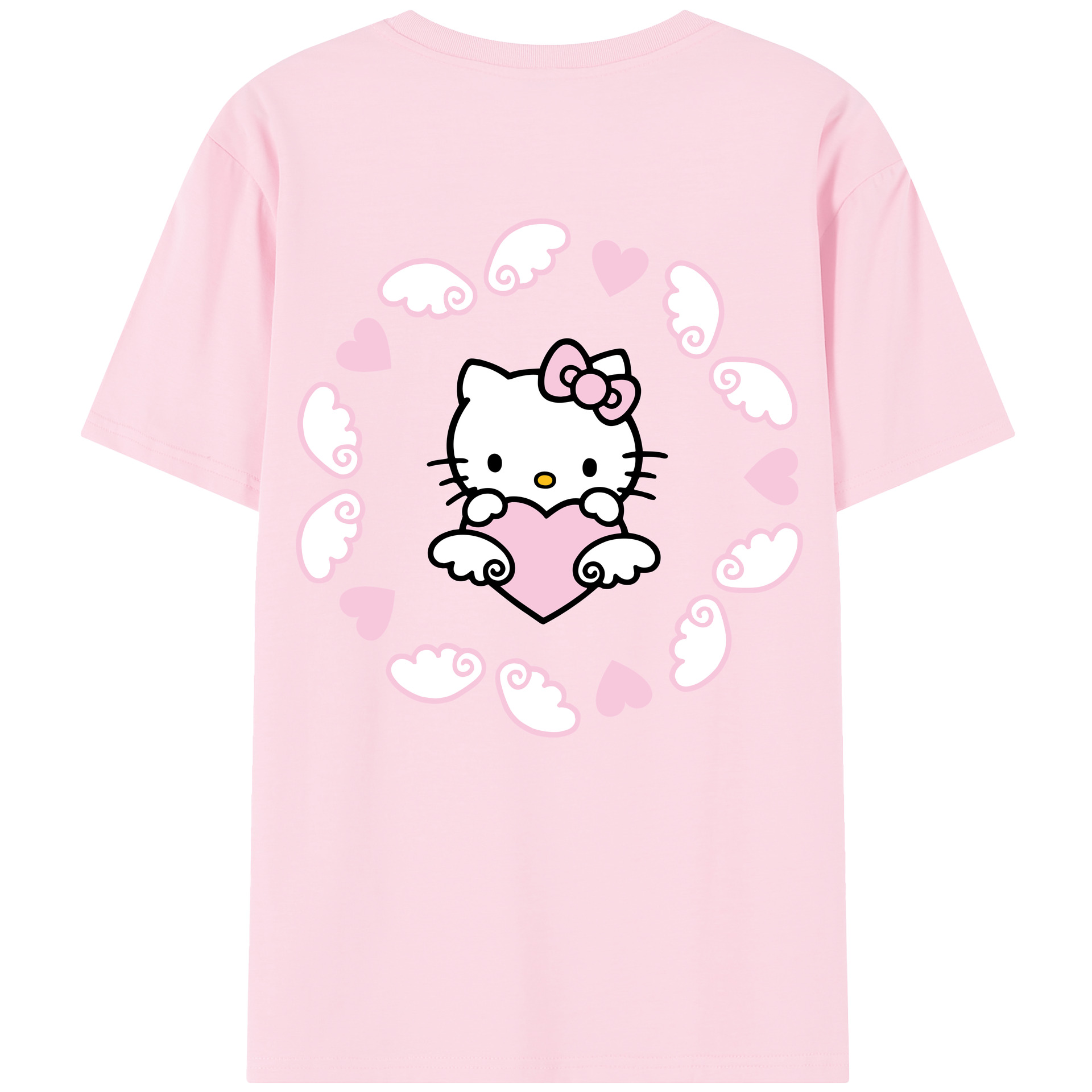 （画像用） Hello Kitty ハローキティ 綿100％半袖Tシャツ（背面プリント）
