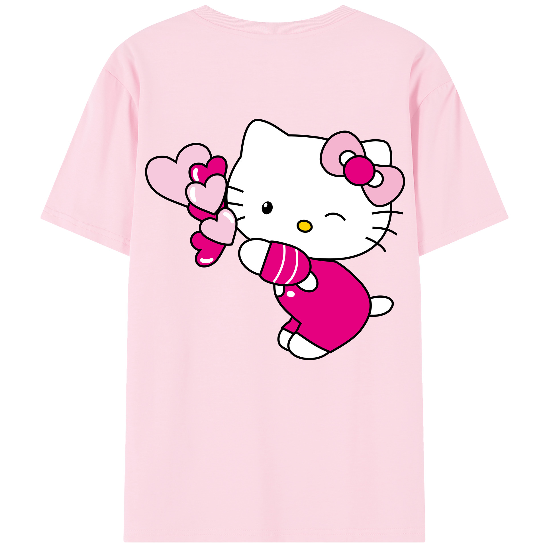 （画像用） Hello Kitty ハローキティ 綿100％半袖Tシャツ（背面プリント）