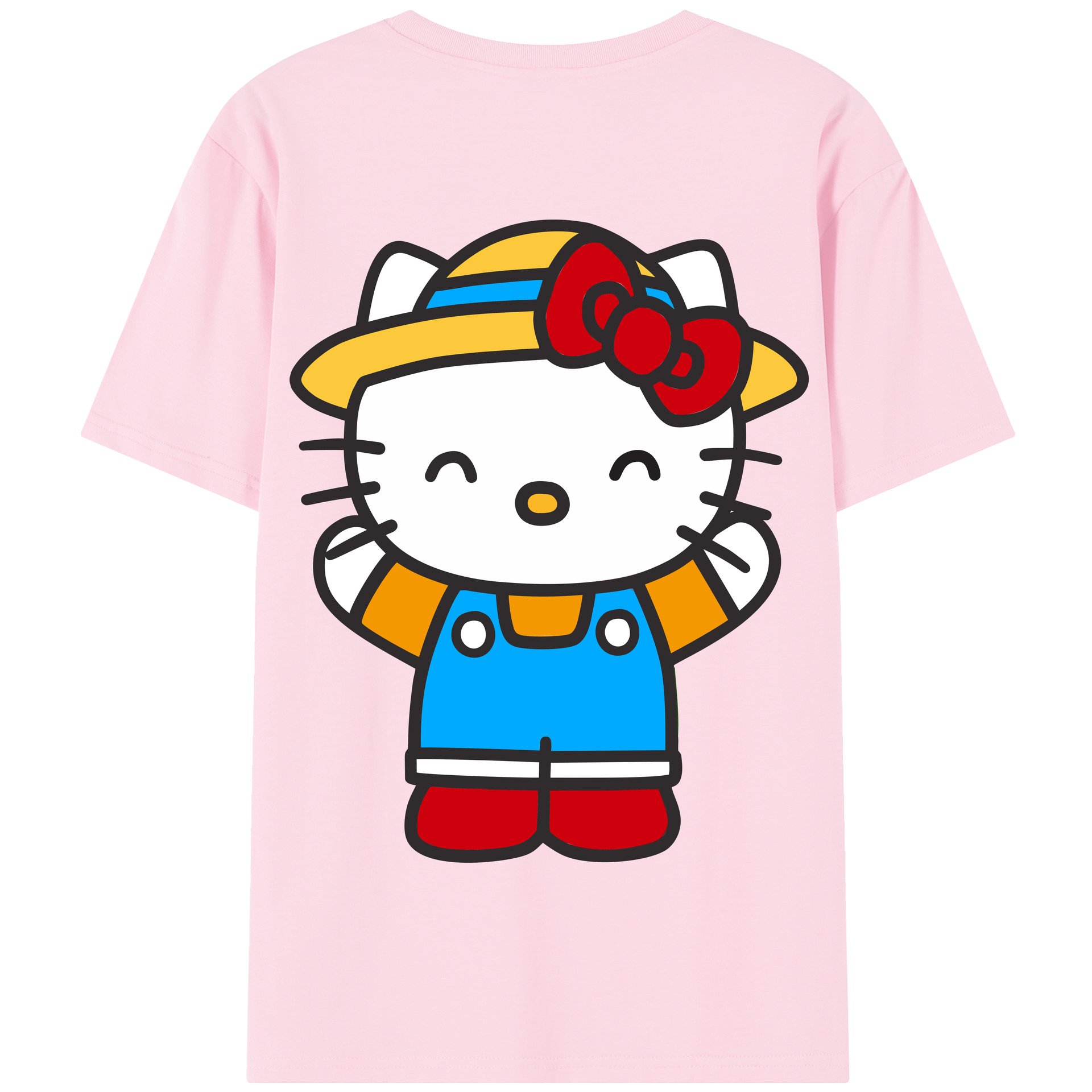 （画像用） Hello Kitty ハローキティ 綿100％半袖Tシャツ（背面プリント）