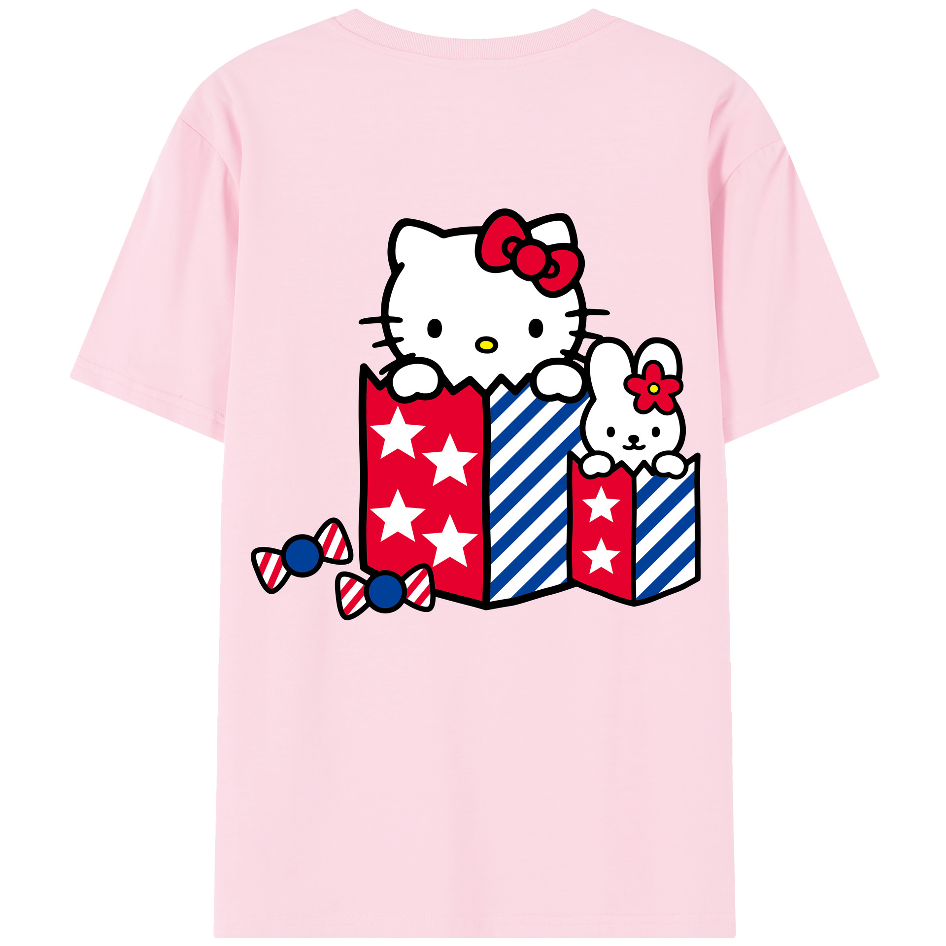 （画像用） Hello Kitty ハローキティ 綿100％半袖Tシャツ（背面プリント）
