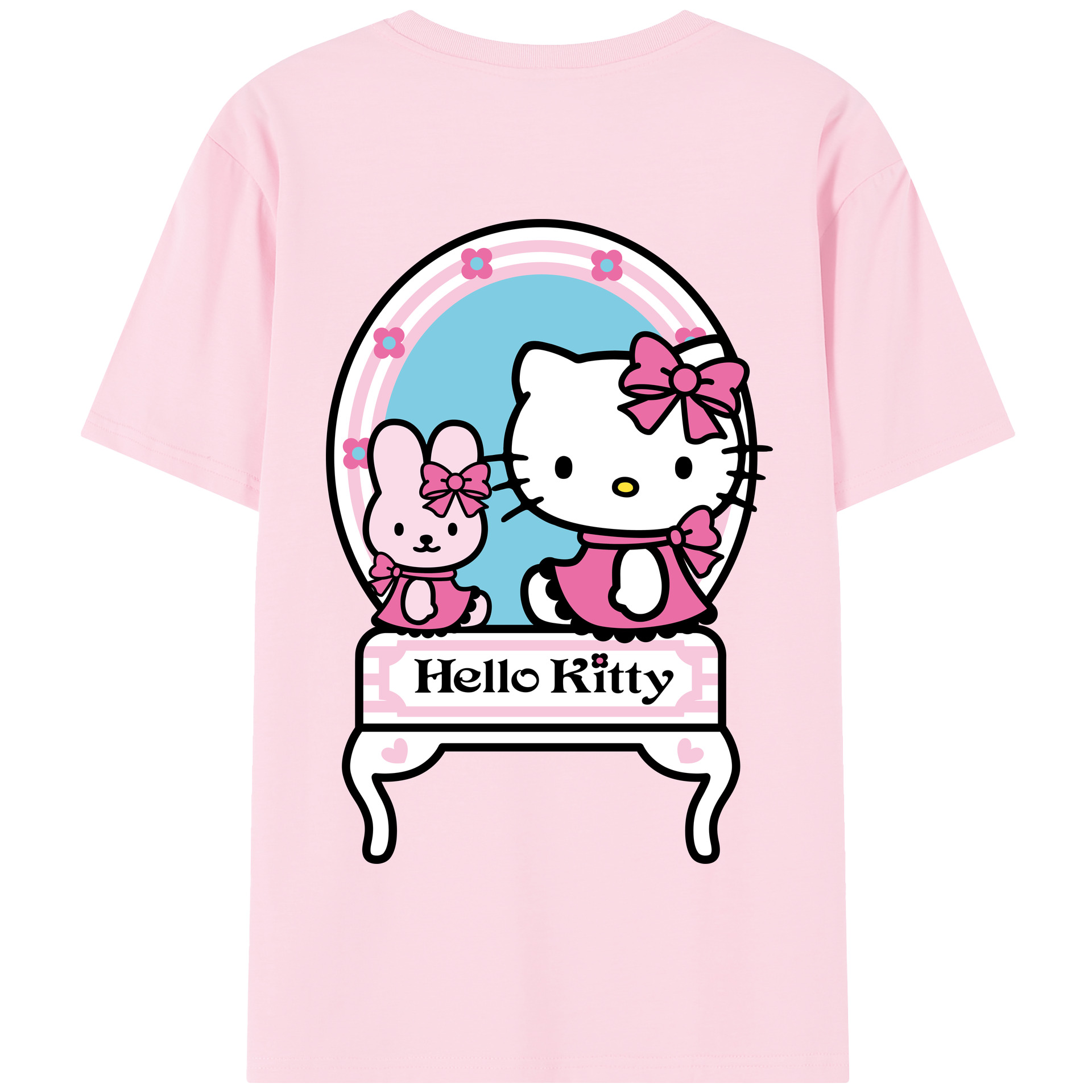 （画像用） Hello Kitty ハローキティ 綿100％半袖Tシャツ（背面プリント）