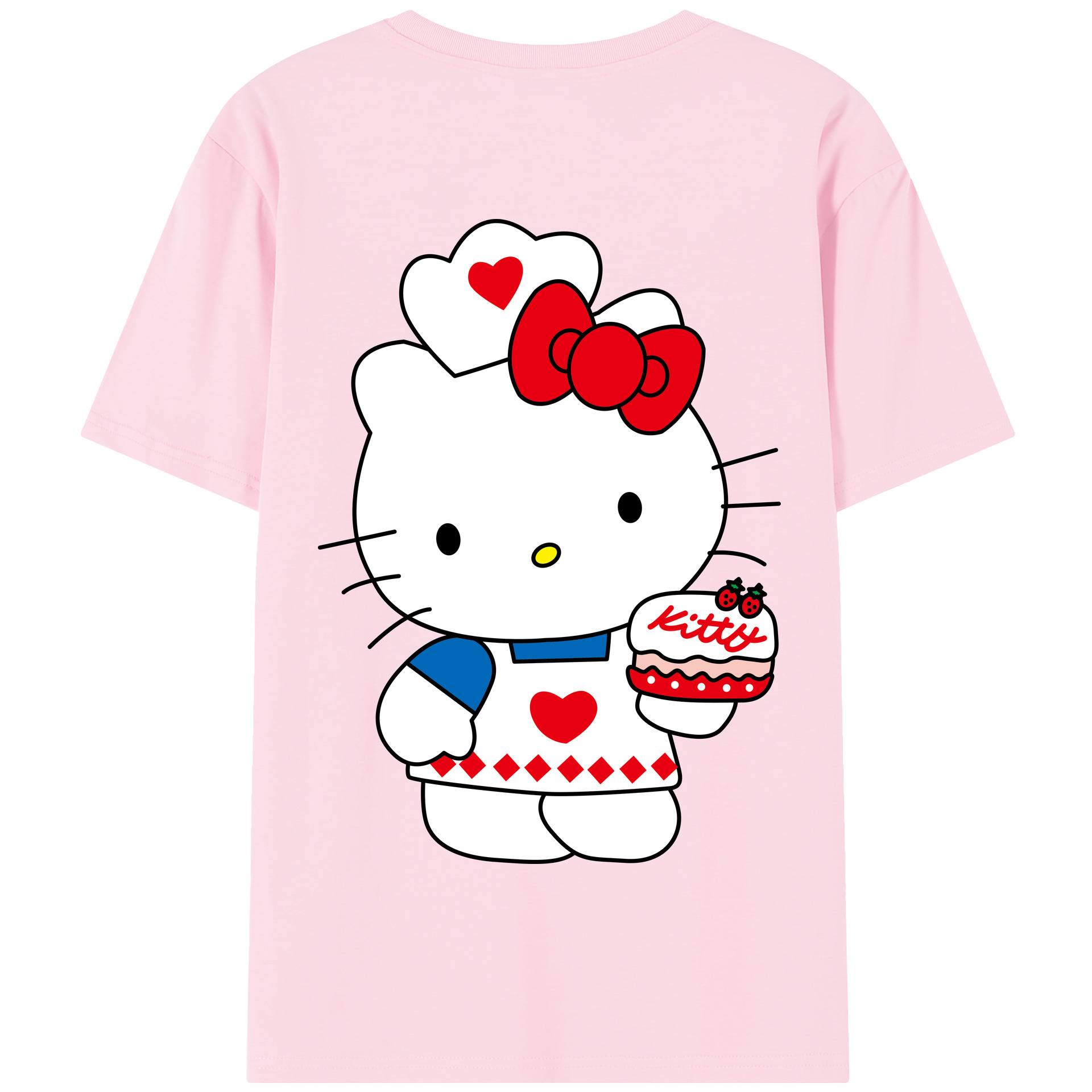 （画像用） Hello Kitty ハローキティ 綿100％半袖Tシャツ（背面プリント）