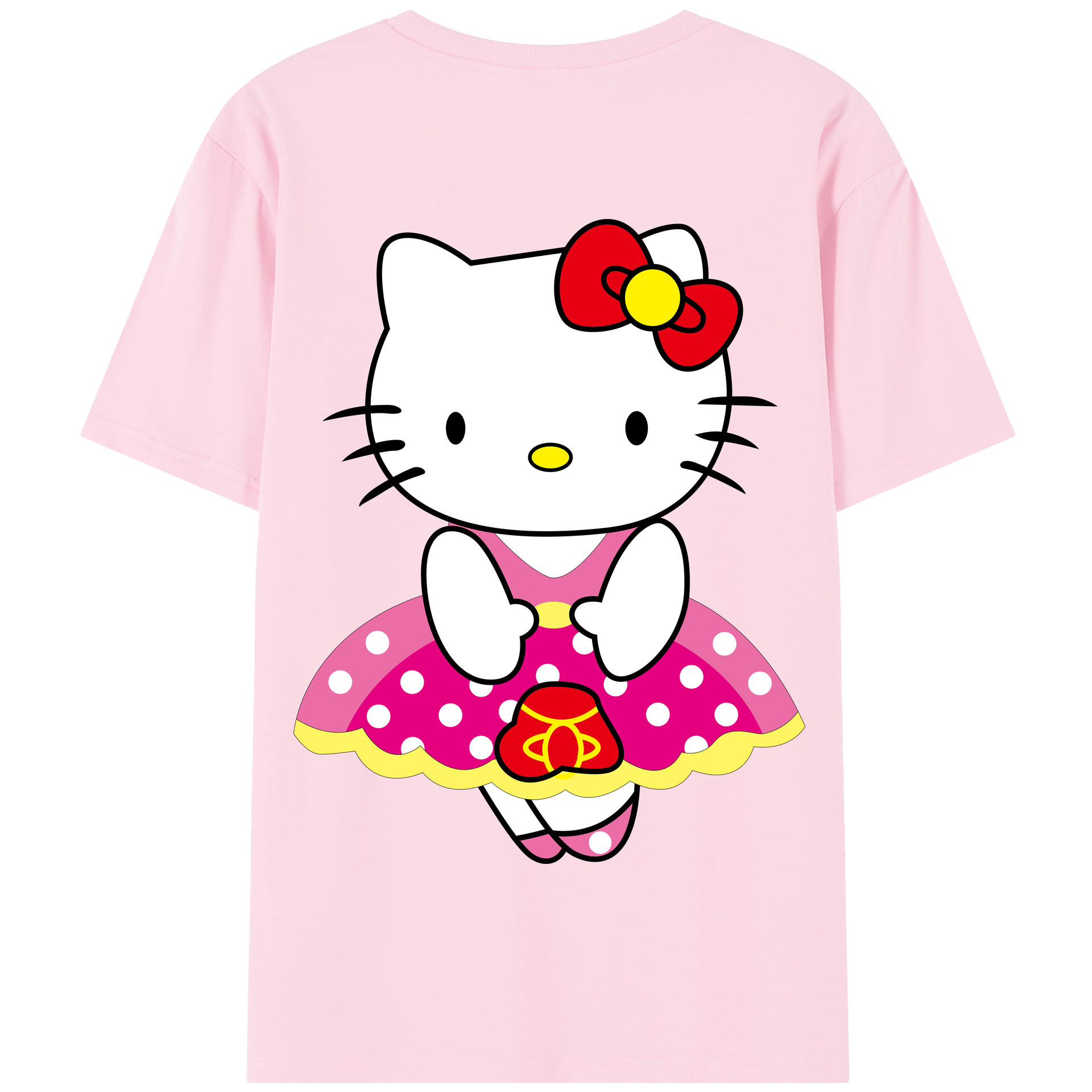 （画像用） Hello Kitty ハローキティ 綿100％半袖Tシャツ（背面プリント）