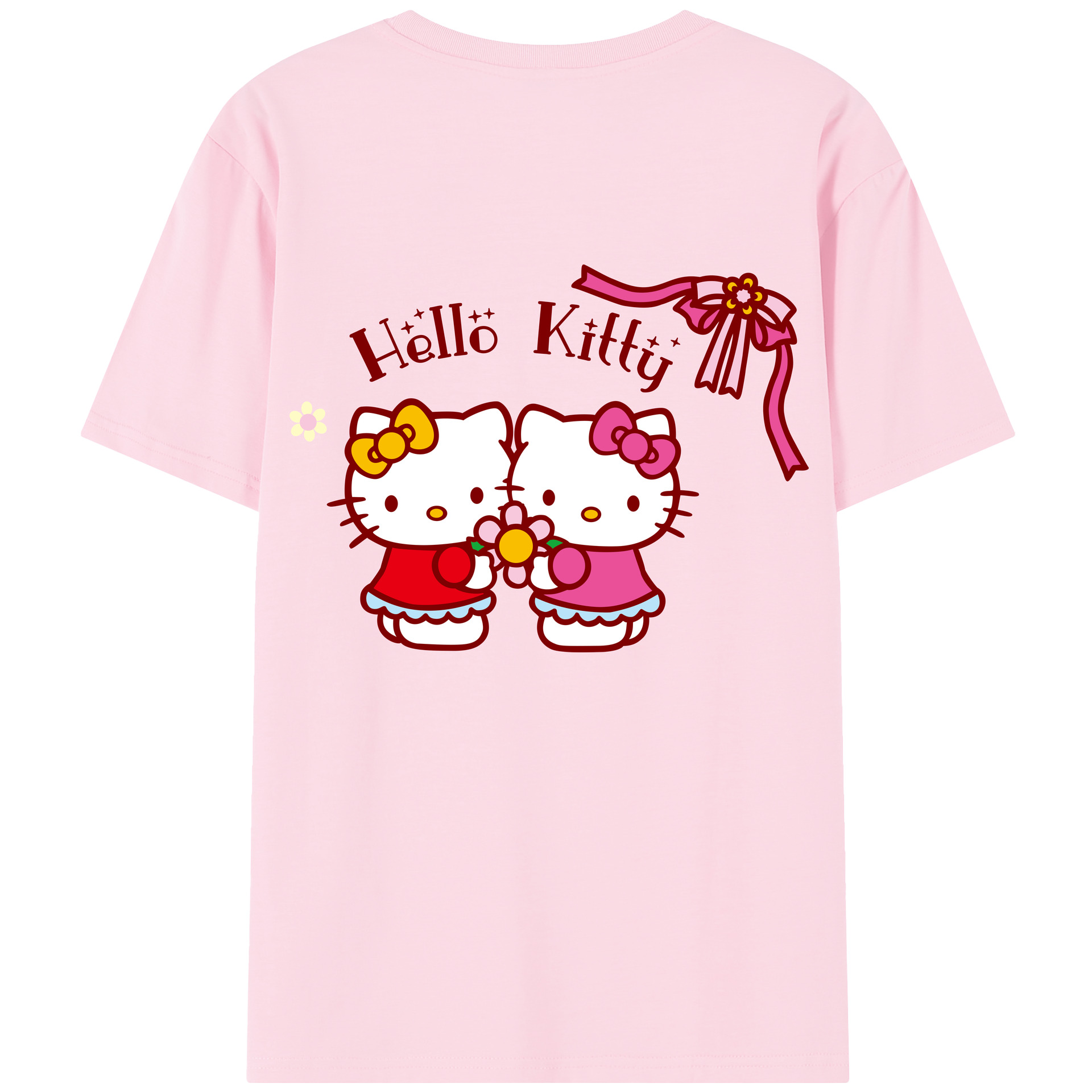 （画像用） Hello Kitty ハローキティ 綿100％半袖Tシャツ（背面プリント）