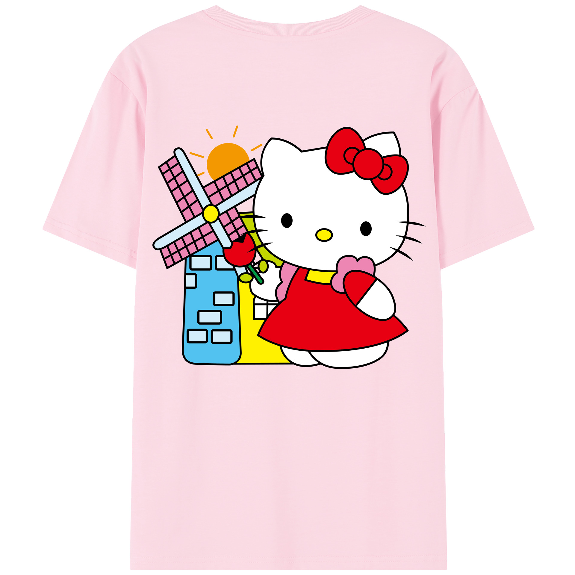 （画像用） Hello Kitty ハローキティ 綿100％半袖Tシャツ（背面プリント）