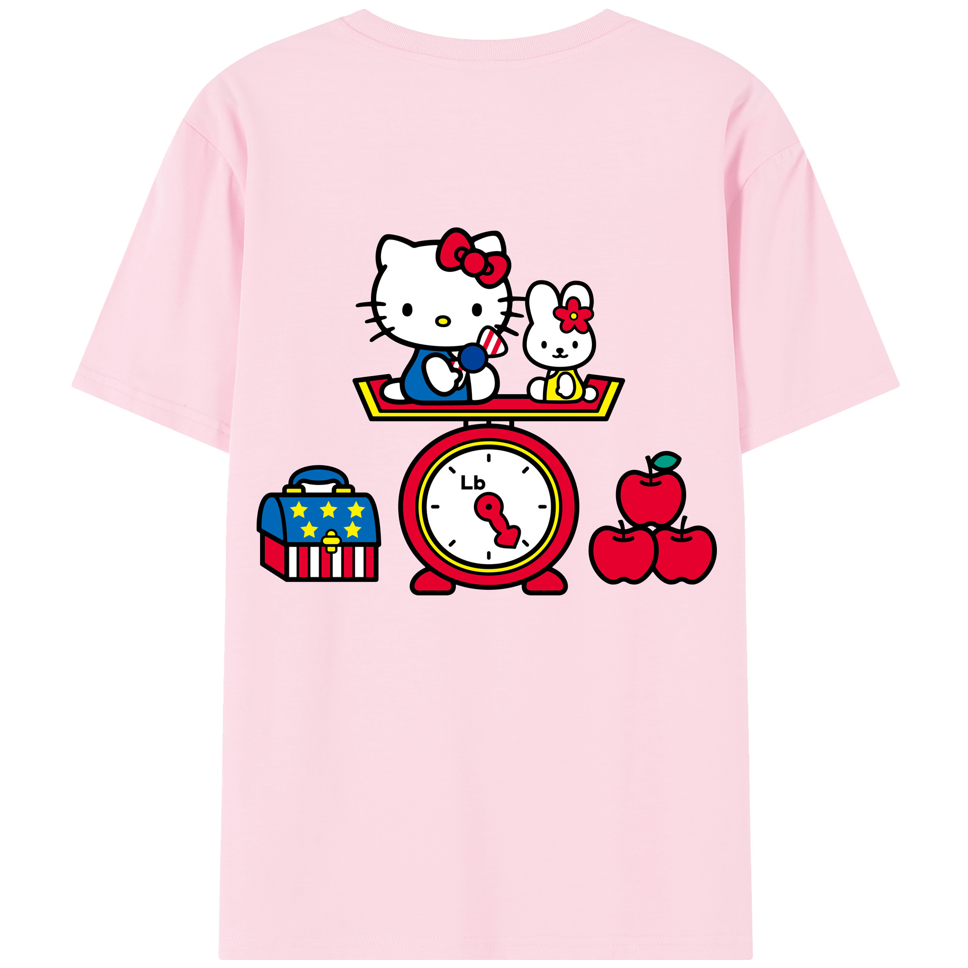 （画像用） Hello Kitty ハローキティ 綿100％半袖Tシャツ（背面プリント）