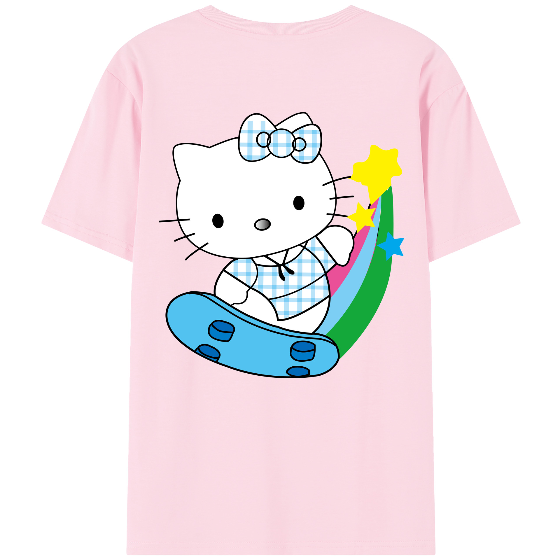 （画像用） Hello Kitty ハローキティ 綿100％半袖Tシャツ（背面プリント）