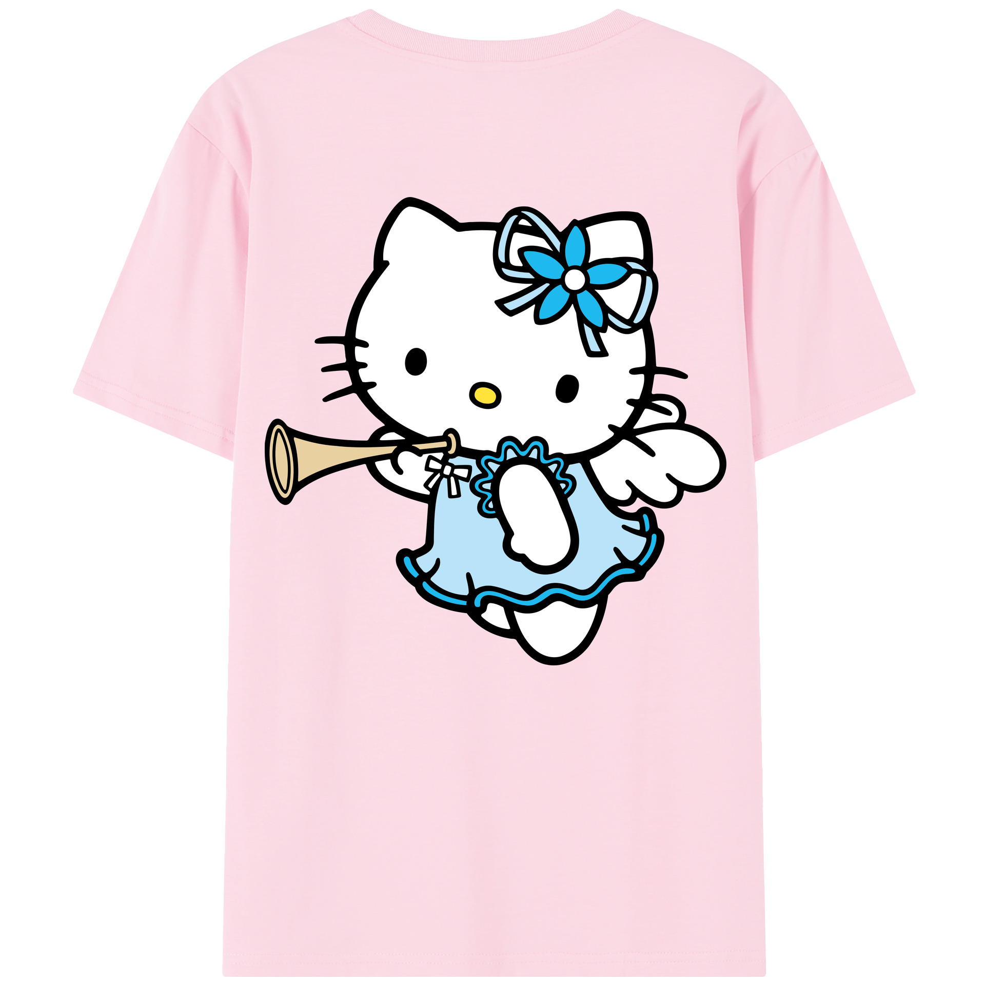 （画像用） Hello Kitty ハローキティ 綿100％半袖Tシャツ（背面プリント）