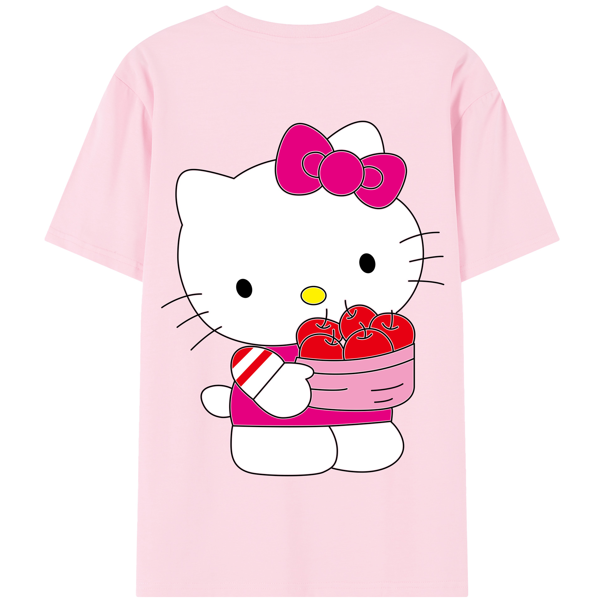 （画像用） Hello Kitty ハローキティ 綿100％半袖Tシャツ（背面プリント）