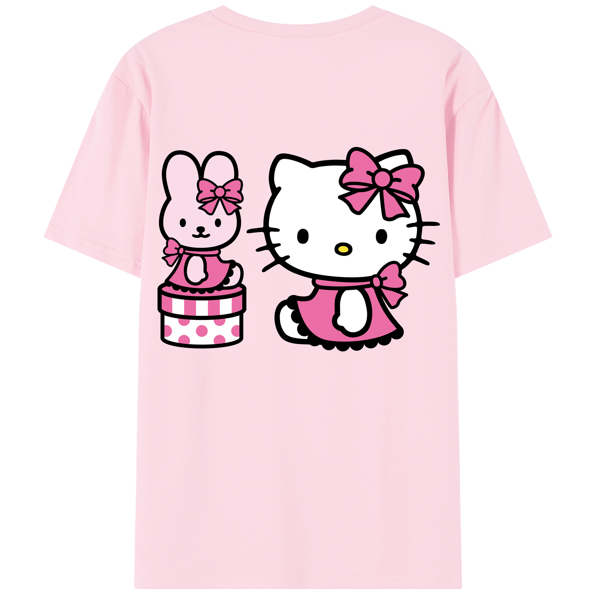 （画像用） Hello Kitty ハローキティ 綿100％半袖Tシャツ（背面プリント）