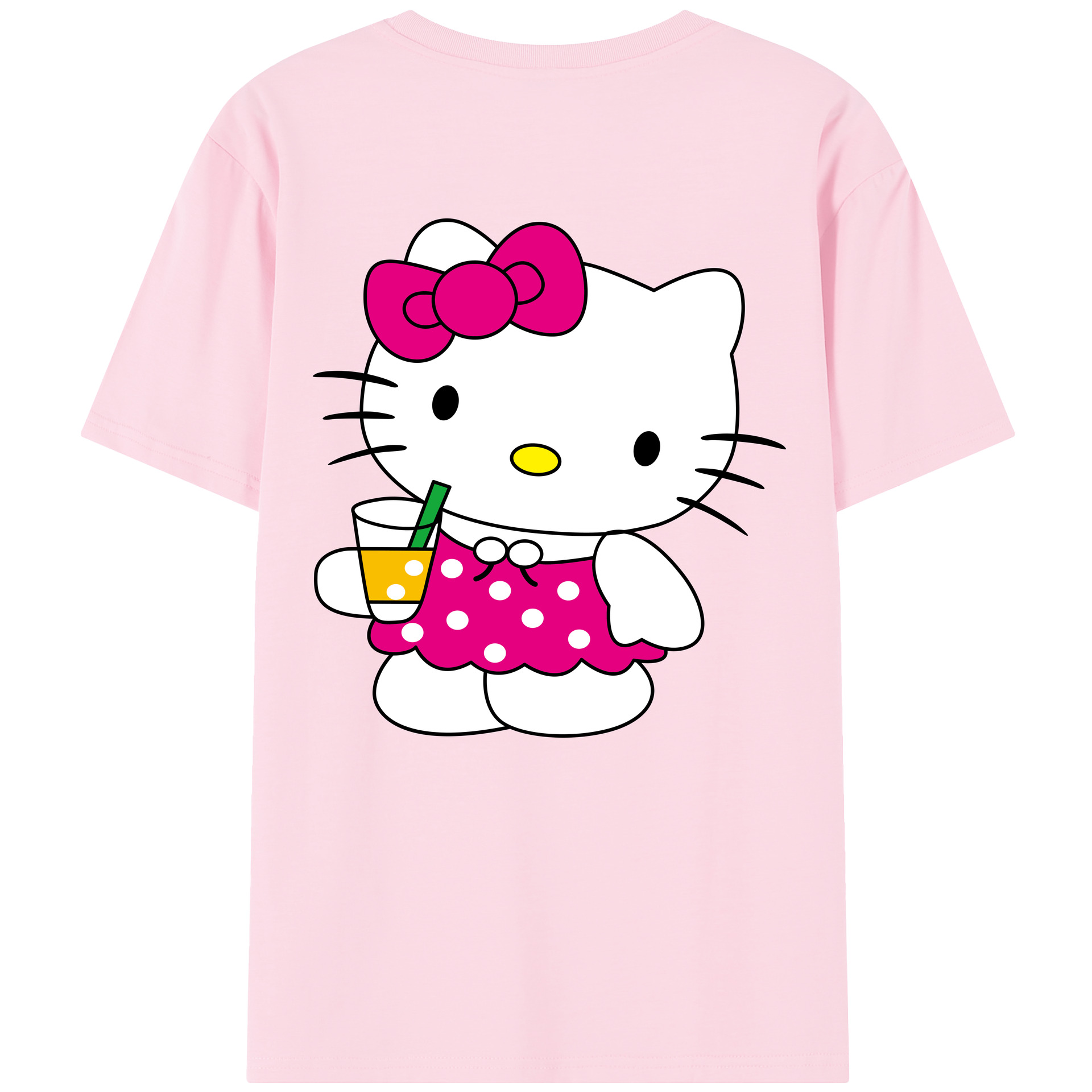 （画像用） Hello Kitty ハローキティ 綿100％半袖Tシャツ（背面プリント）
