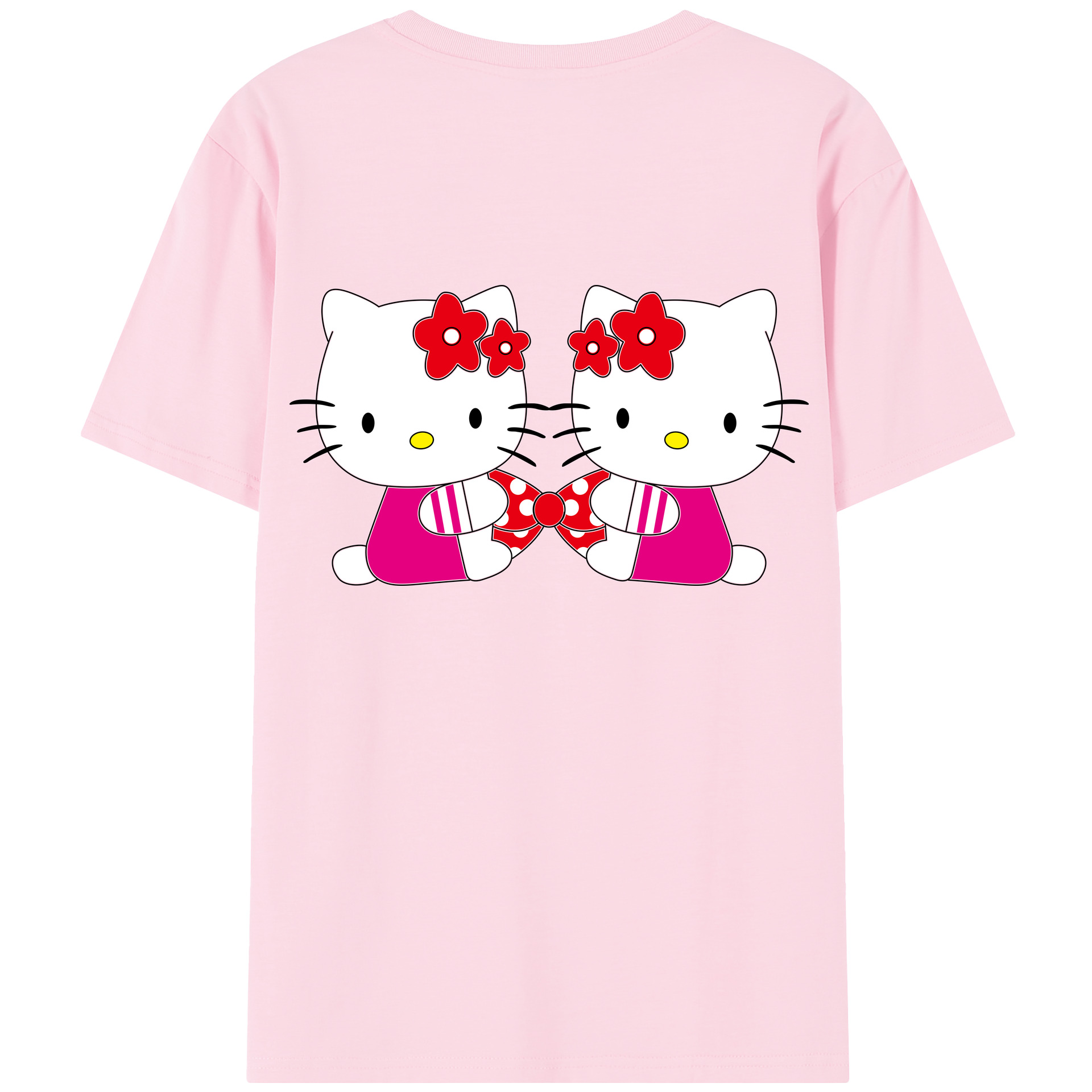 （画像用） Hello Kitty ハローキティ 綿100％半袖Tシャツ（背面プリント）
