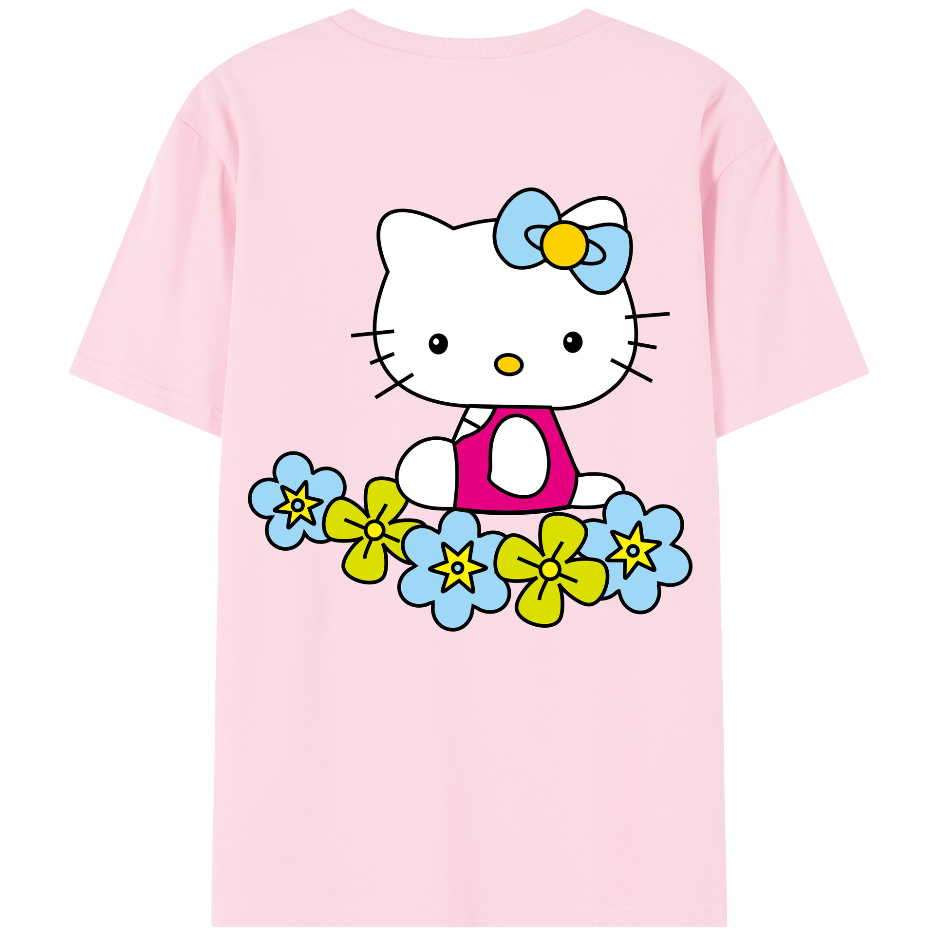 （画像用） Hello Kitty ハローキティ 綿100％半袖Tシャツ（背面プリント）