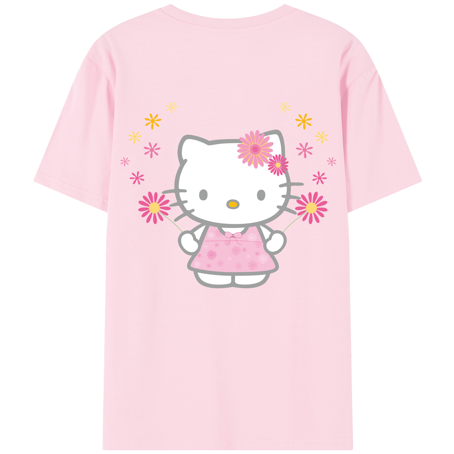 （画像用） Hello Kitty ハローキティ 綿100％半袖Tシャツ（背面プリント）