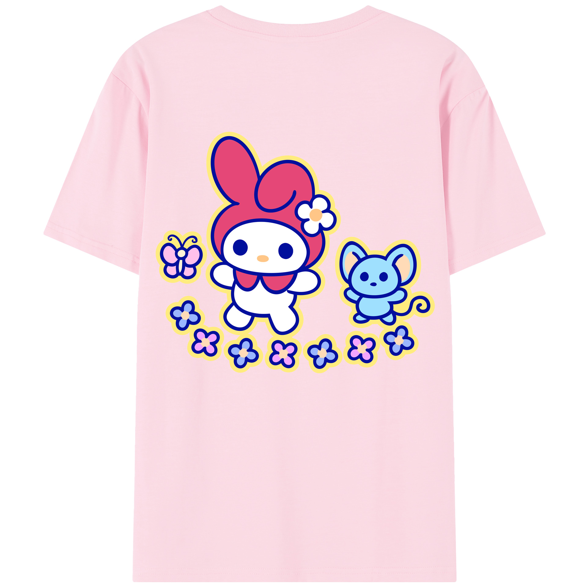 （画像用） Hello Kitty ハローキティ 綿100％半袖Tシャツ（背面プリント）