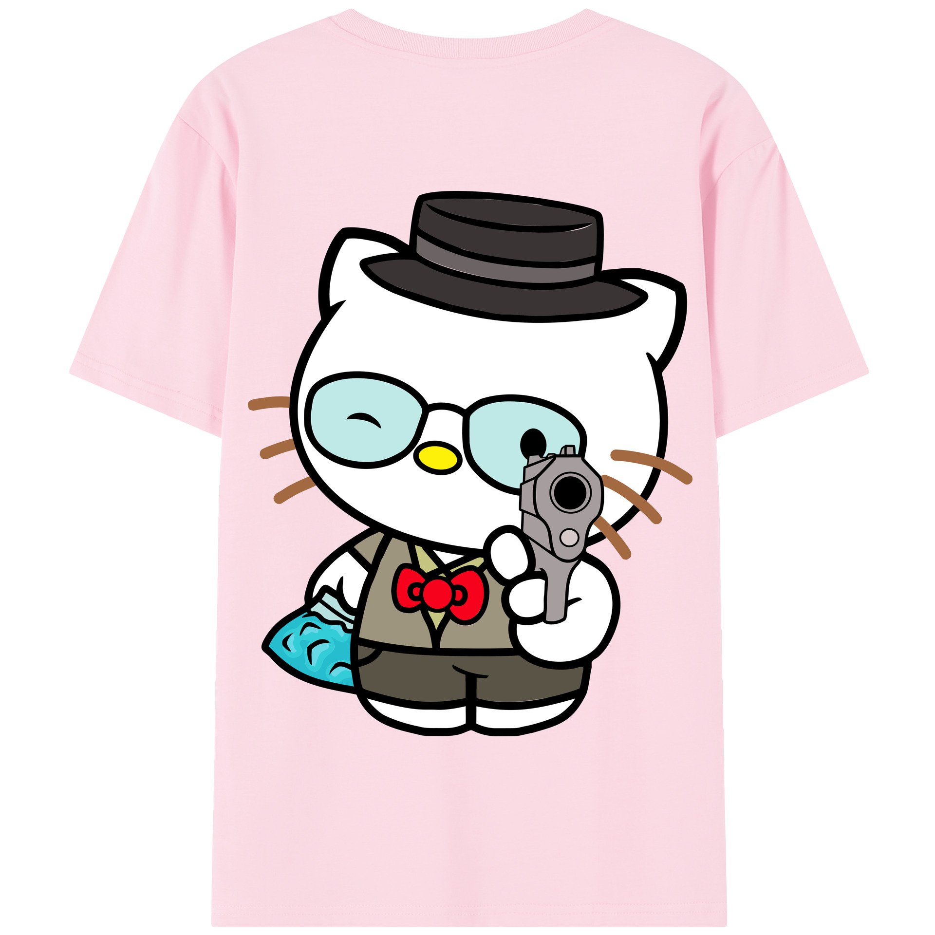 （画像用） Hello Kitty ハローキティ 綿100％半袖Tシャツ（背面プリント）