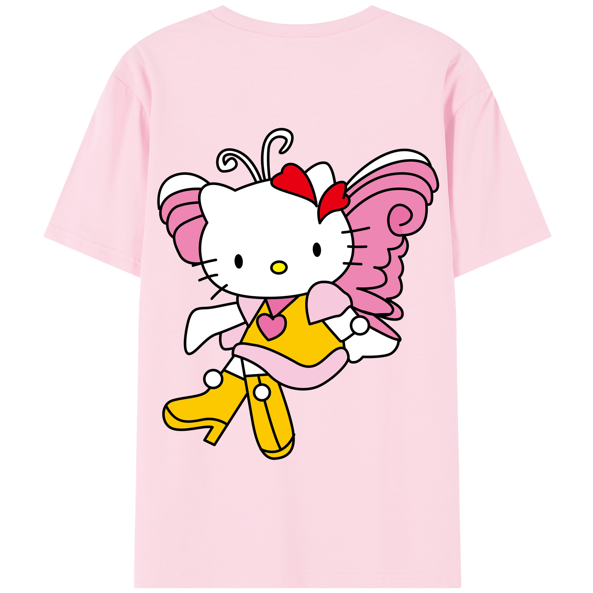 （画像用） Hello Kitty ハローキティ 綿100％半袖Tシャツ（背面プリント）