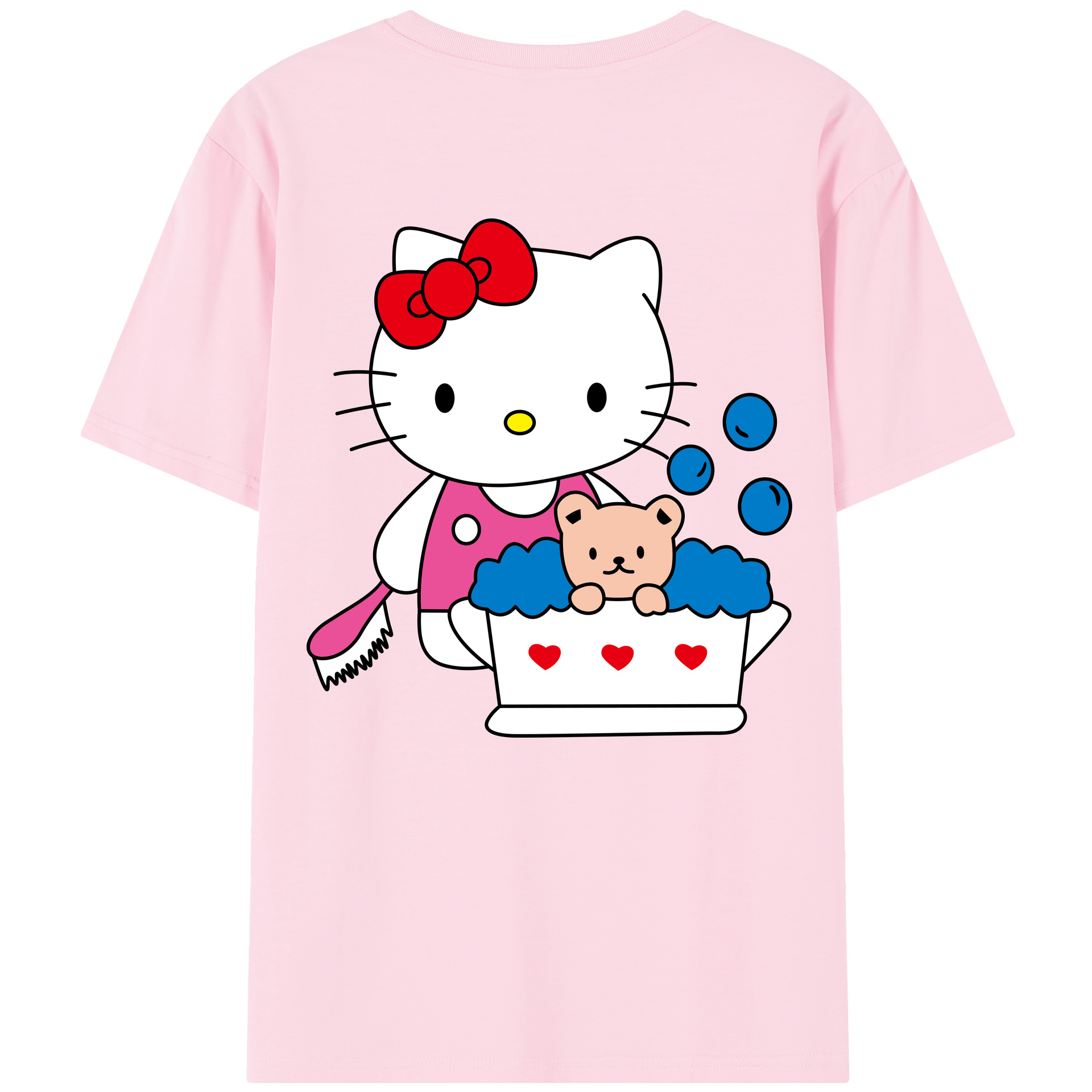 （画像用） Hello Kitty ハローキティ 綿100％半袖Tシャツ（背面プリント）