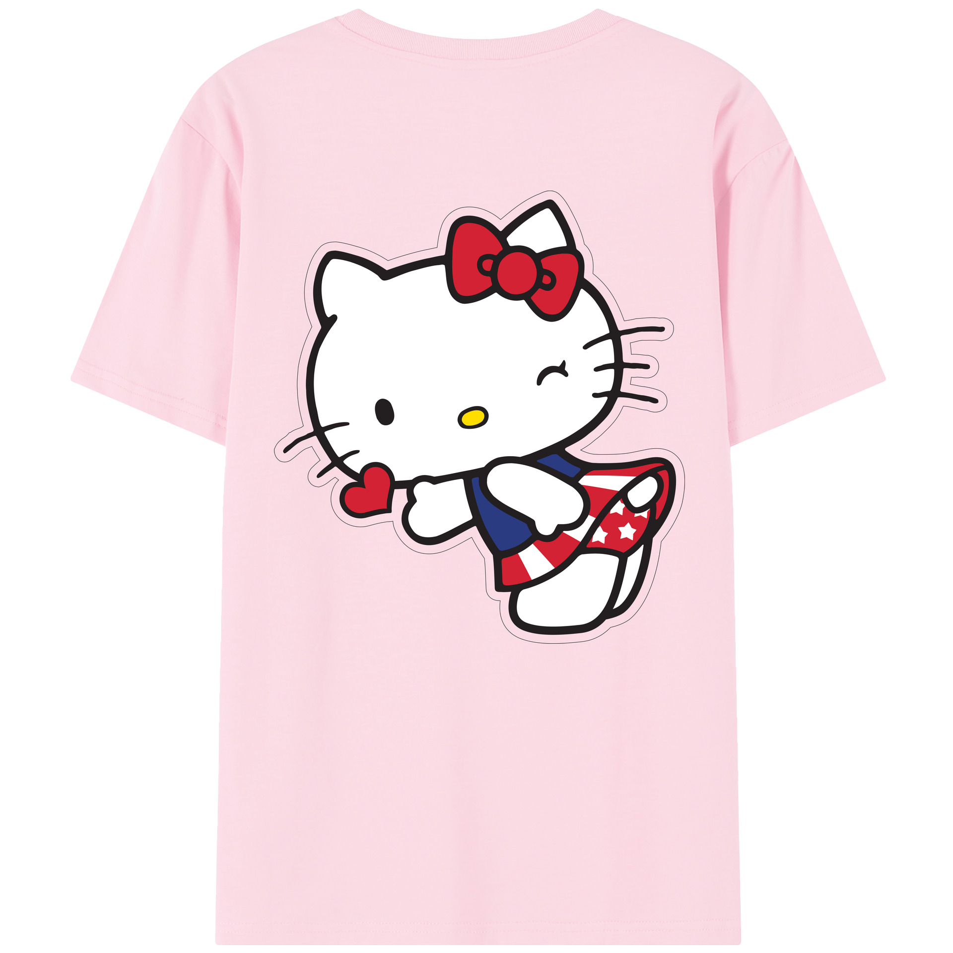 （画像用） Hello Kitty ハローキティ 綿100％半袖Tシャツ（背面プリント）