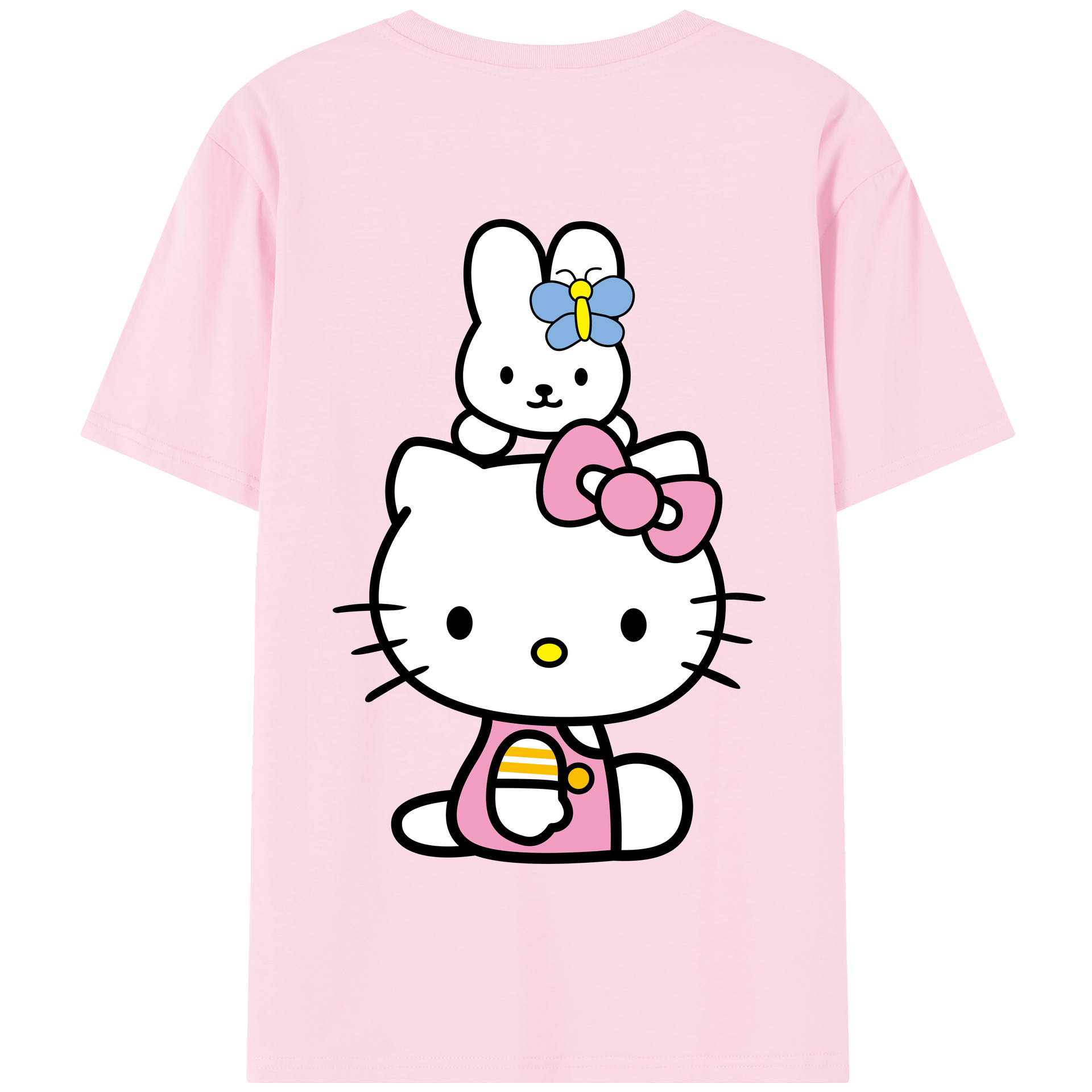 （画像用） Hello Kitty ハローキティ 綿100％半袖Tシャツ（背面プリント）