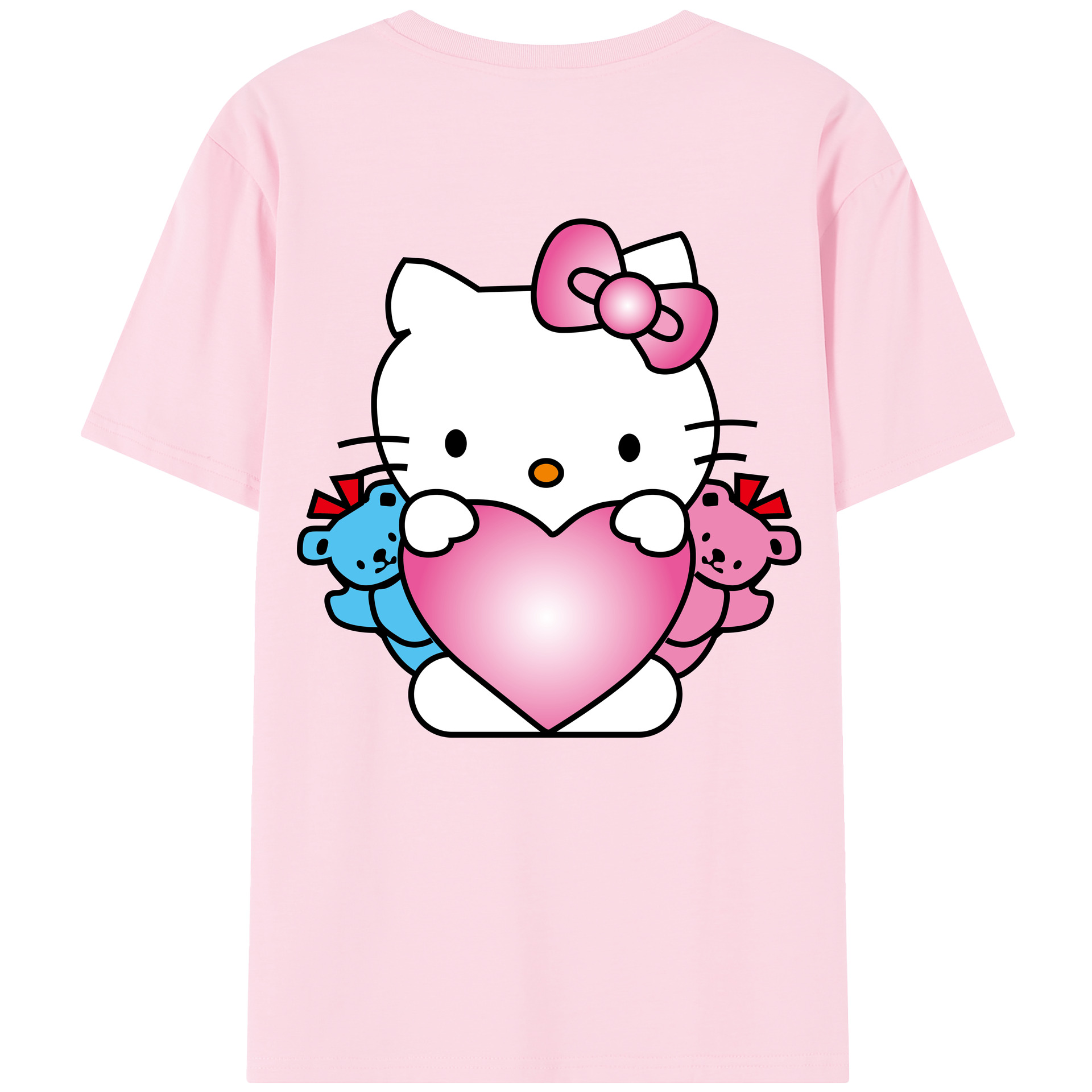 （画像用） Hello Kitty ハローキティ 綿100％半袖Tシャツ（背面プリント）