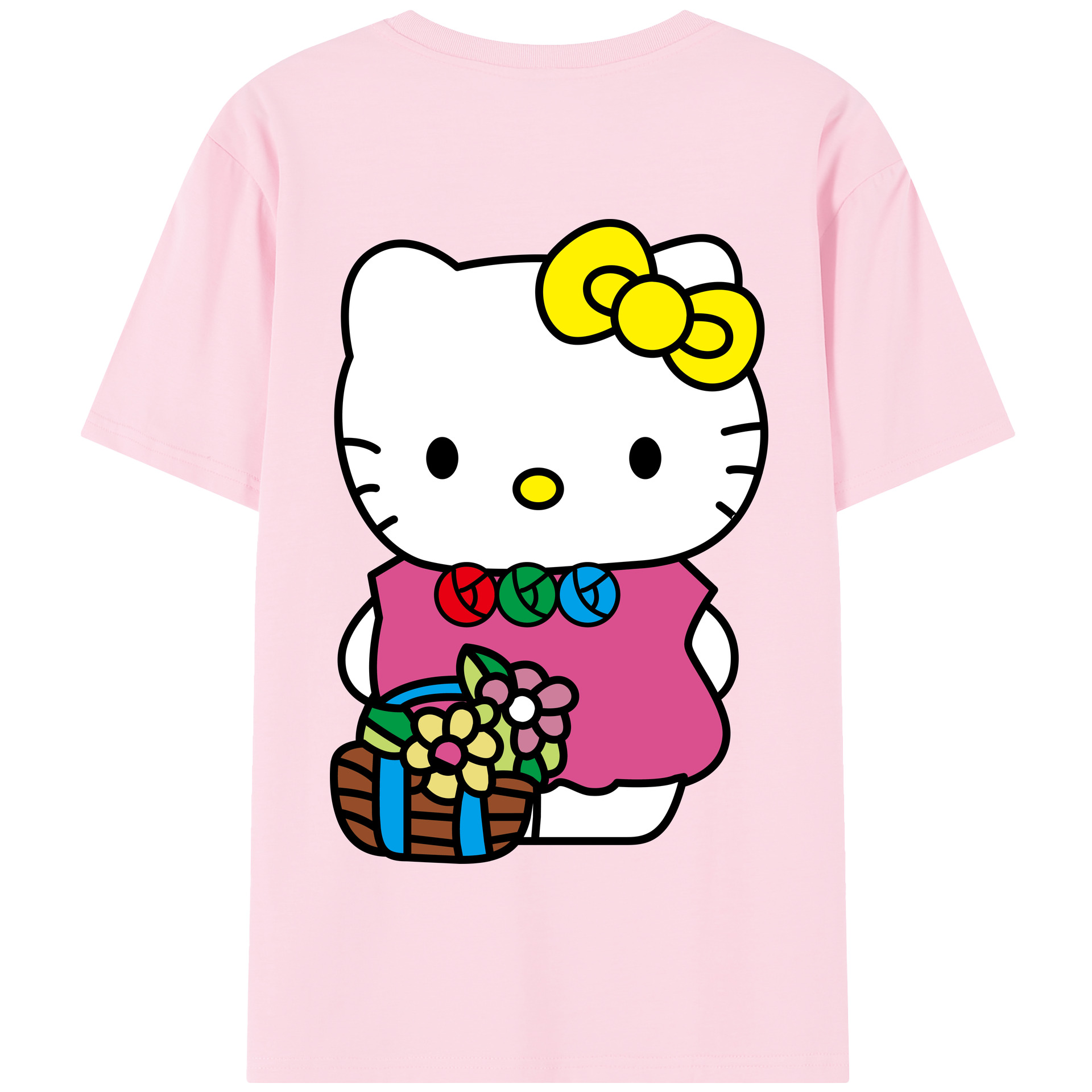（画像用） Hello Kitty ハローキティ 綿100％半袖Tシャツ（背面プリント）
