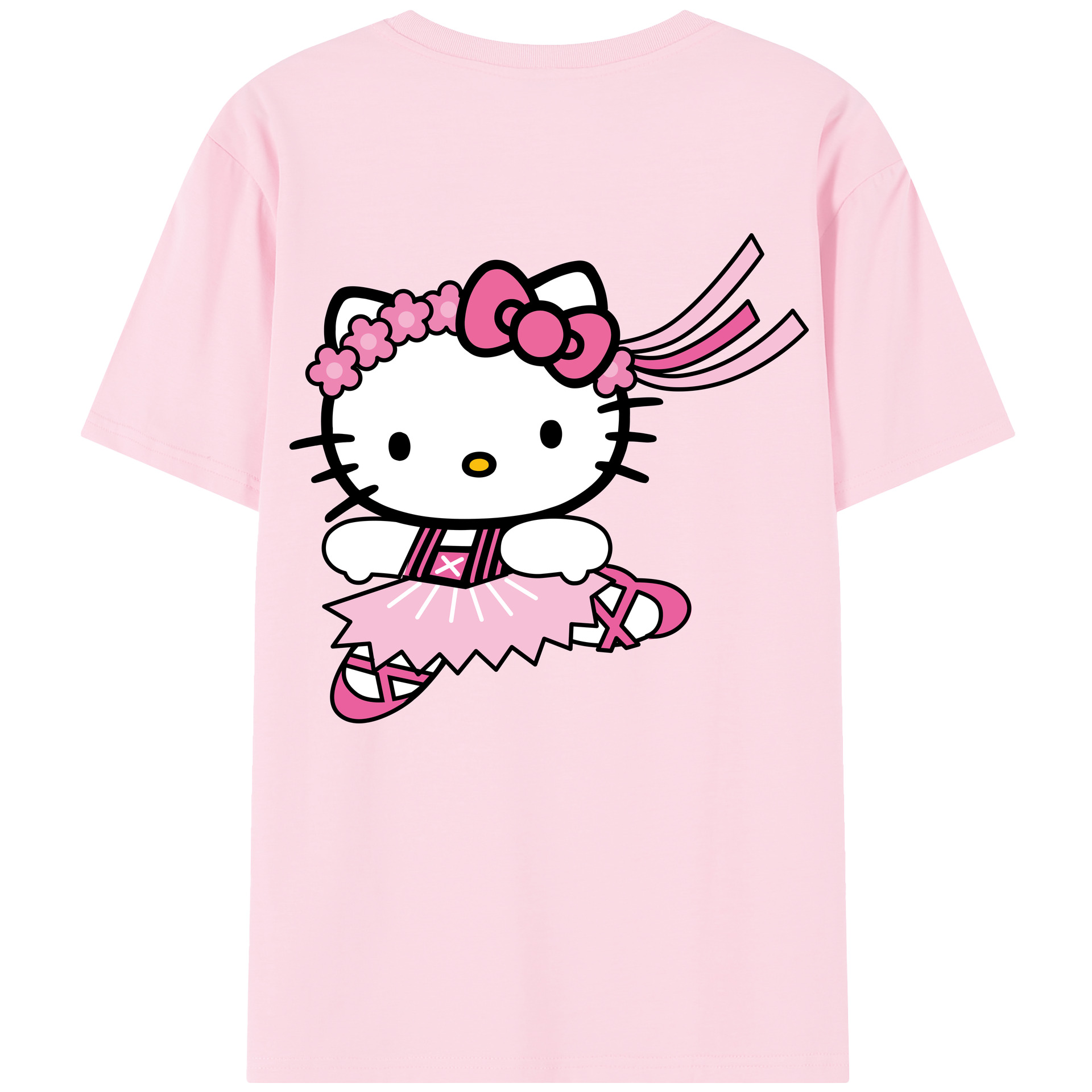 （画像用） Hello Kitty ハローキティ 綿100％半袖Tシャツ（背面プリント）