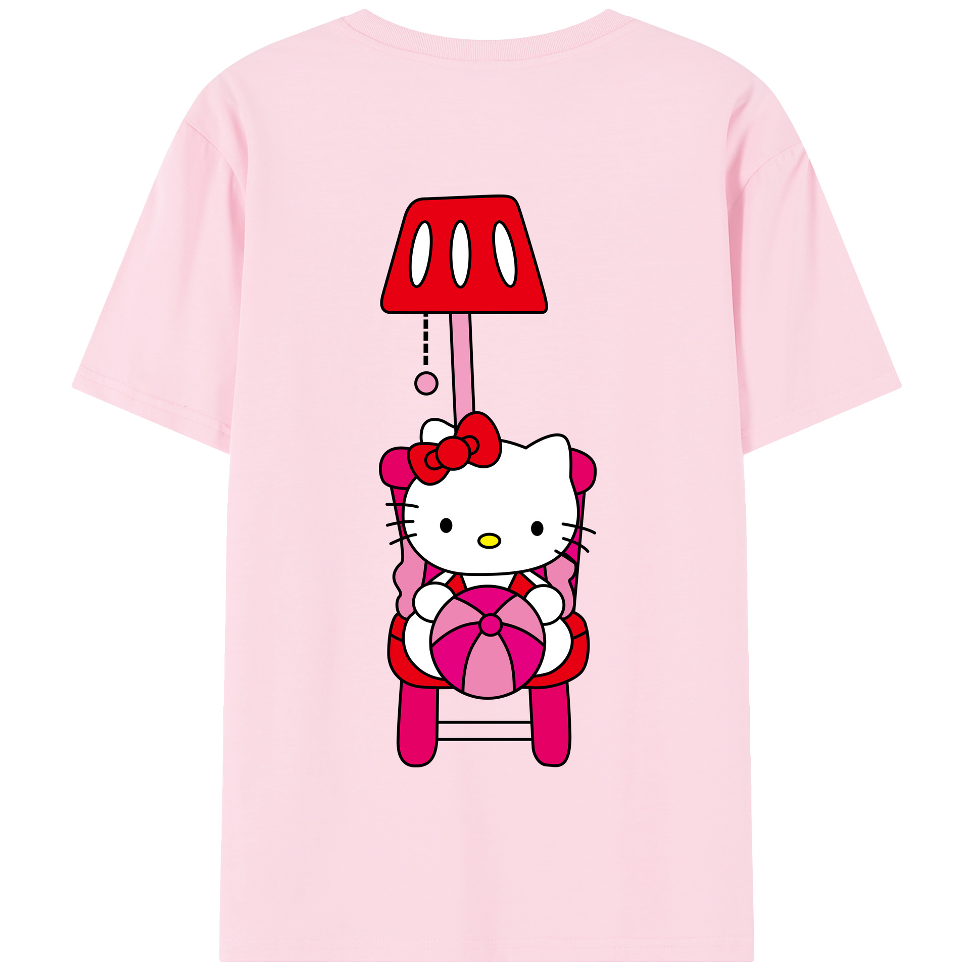 （画像用） Hello Kitty ハローキティ 綿100％半袖Tシャツ（背面プリント）