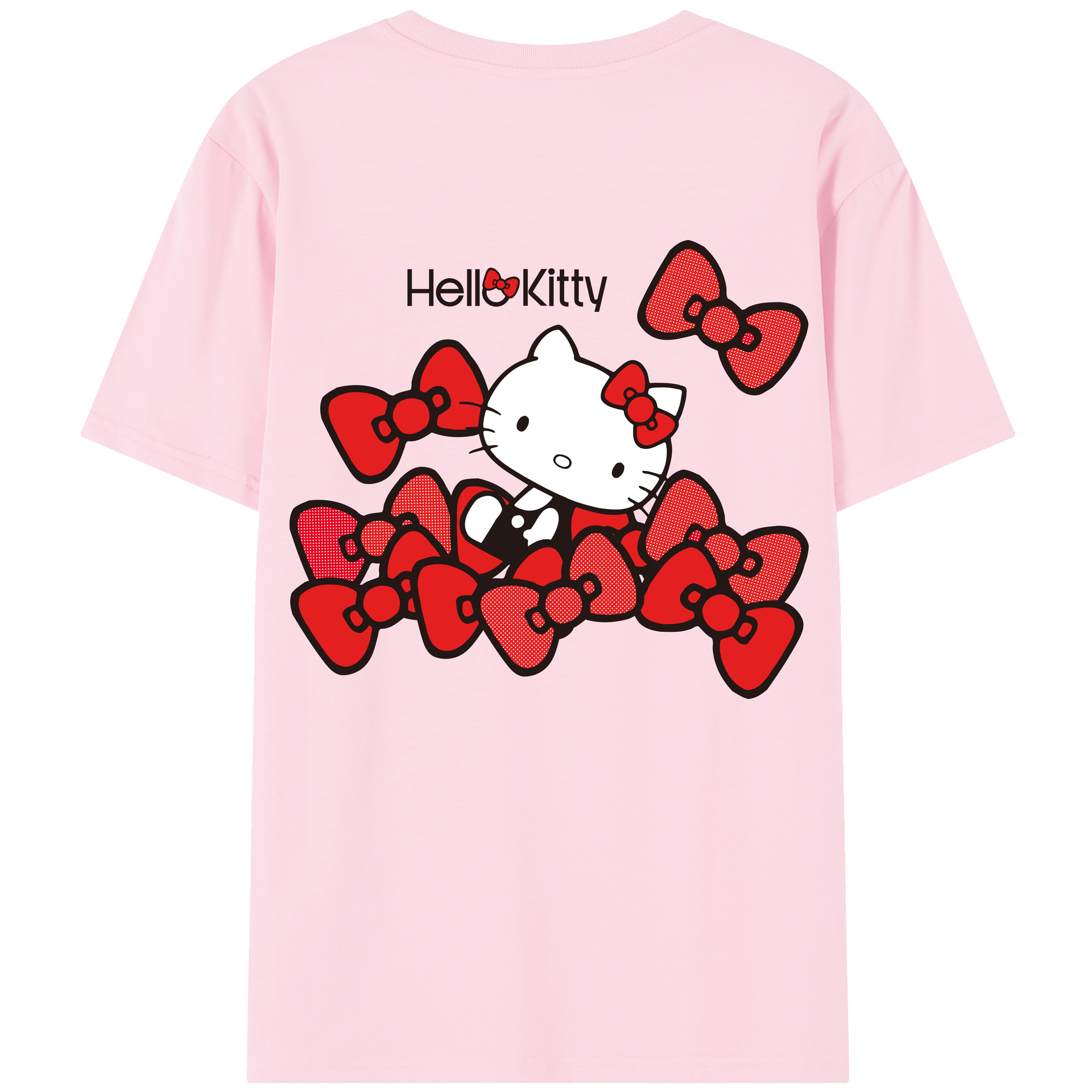 （画像用） Hello Kitty ハローキティ 綿100％半袖Tシャツ（背面プリント）