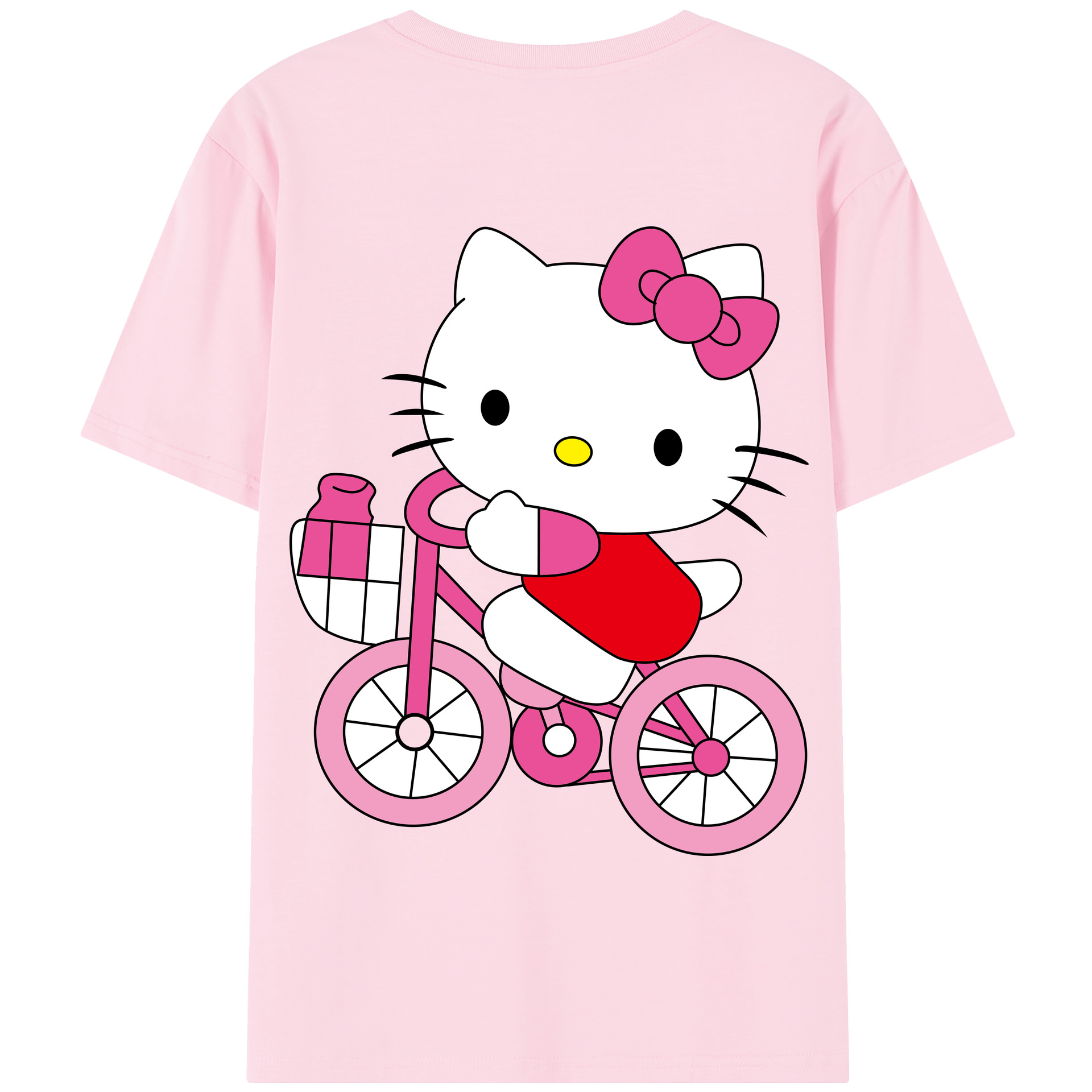（画像用） Hello Kitty ハローキティ 綿100％半袖Tシャツ（背面プリント）