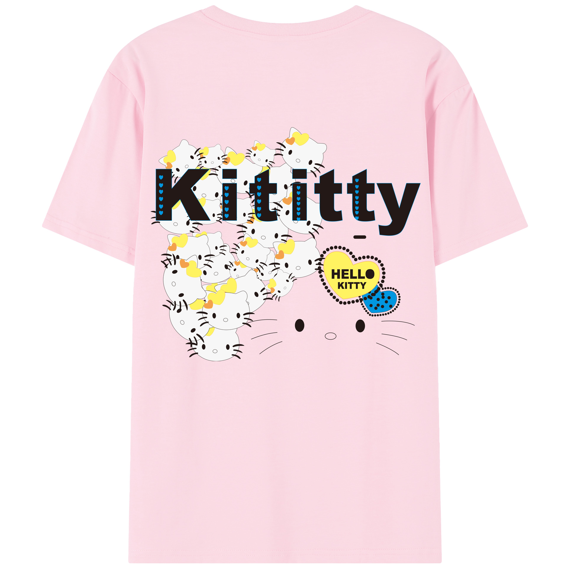 （画像用） Hello Kitty ハローキティ 綿100％半袖Tシャツ（背面プリント）