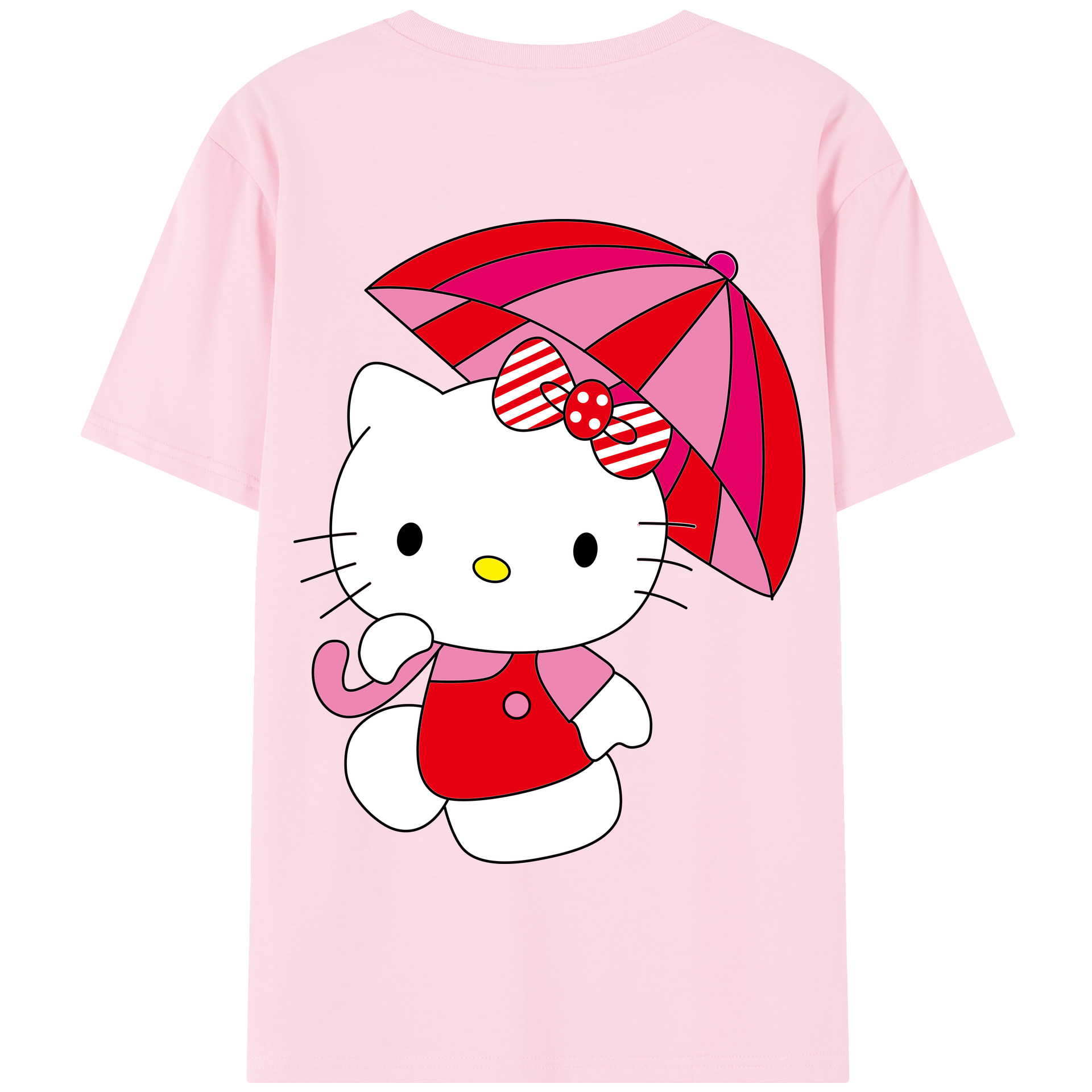（画像用） Hello Kitty ハローキティ 綿100％半袖Tシャツ（背面プリント）