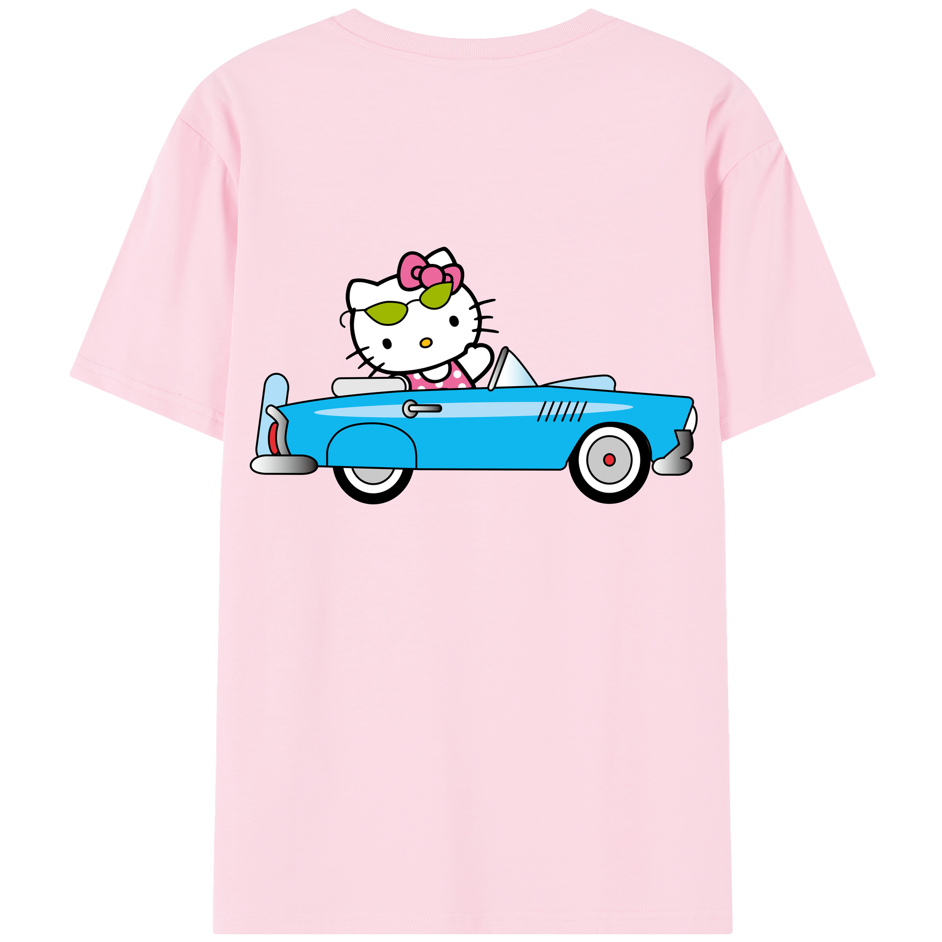 （画像用） Hello Kitty ハローキティ 綿100％半袖Tシャツ（背面プリント）