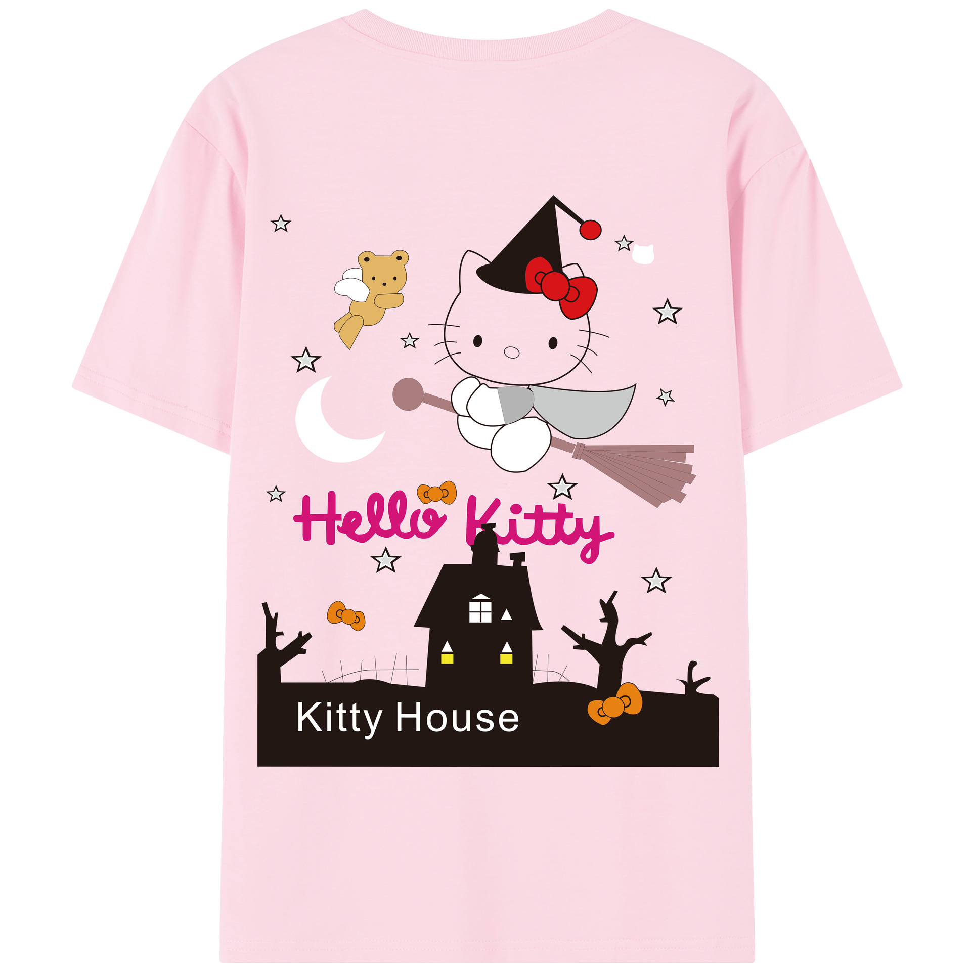 （画像用） Hello Kitty ハローキティ 綿100％半袖Tシャツ（背面プリント）