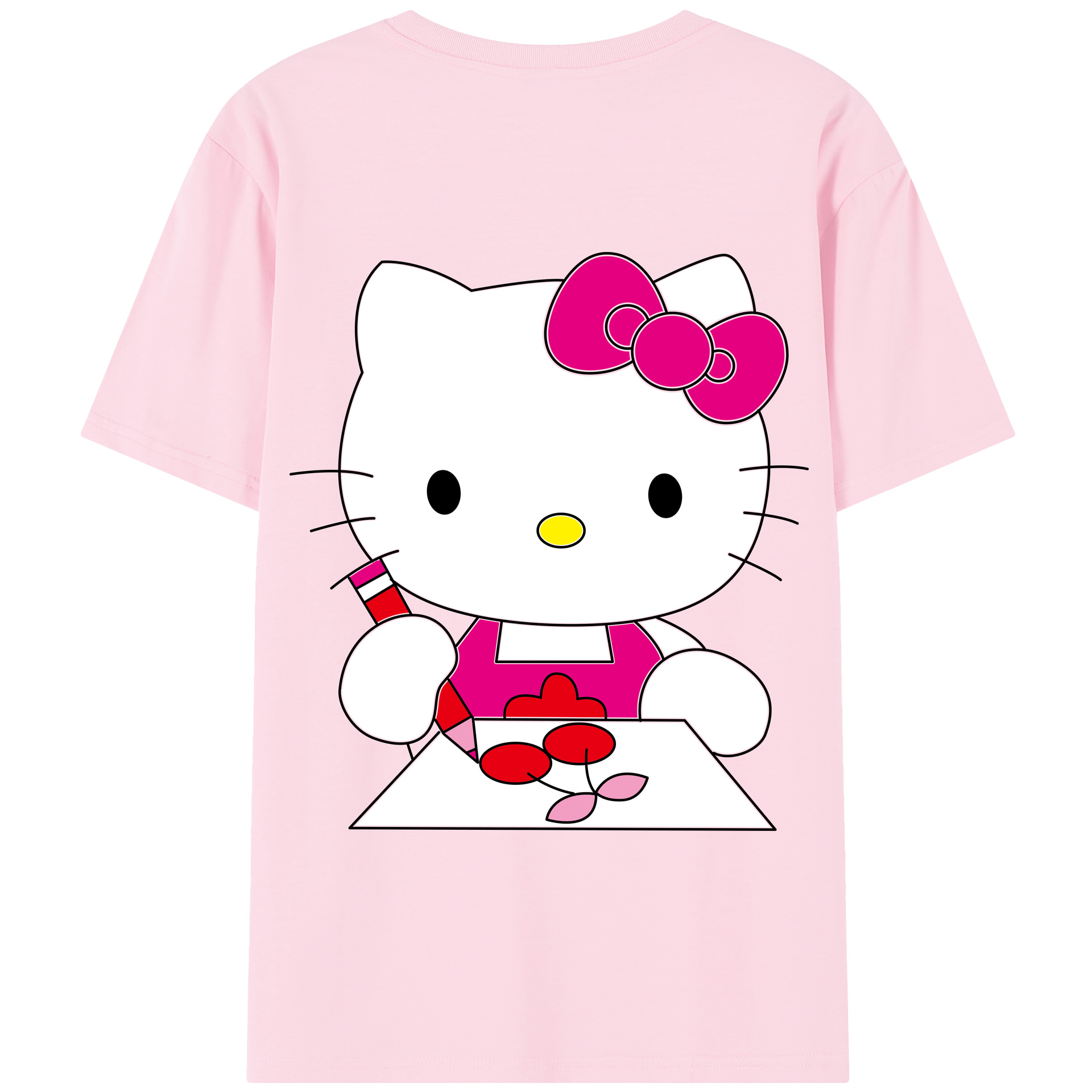 （画像用） Hello Kitty ハローキティ 綿100％半袖Tシャツ（背面プリント）