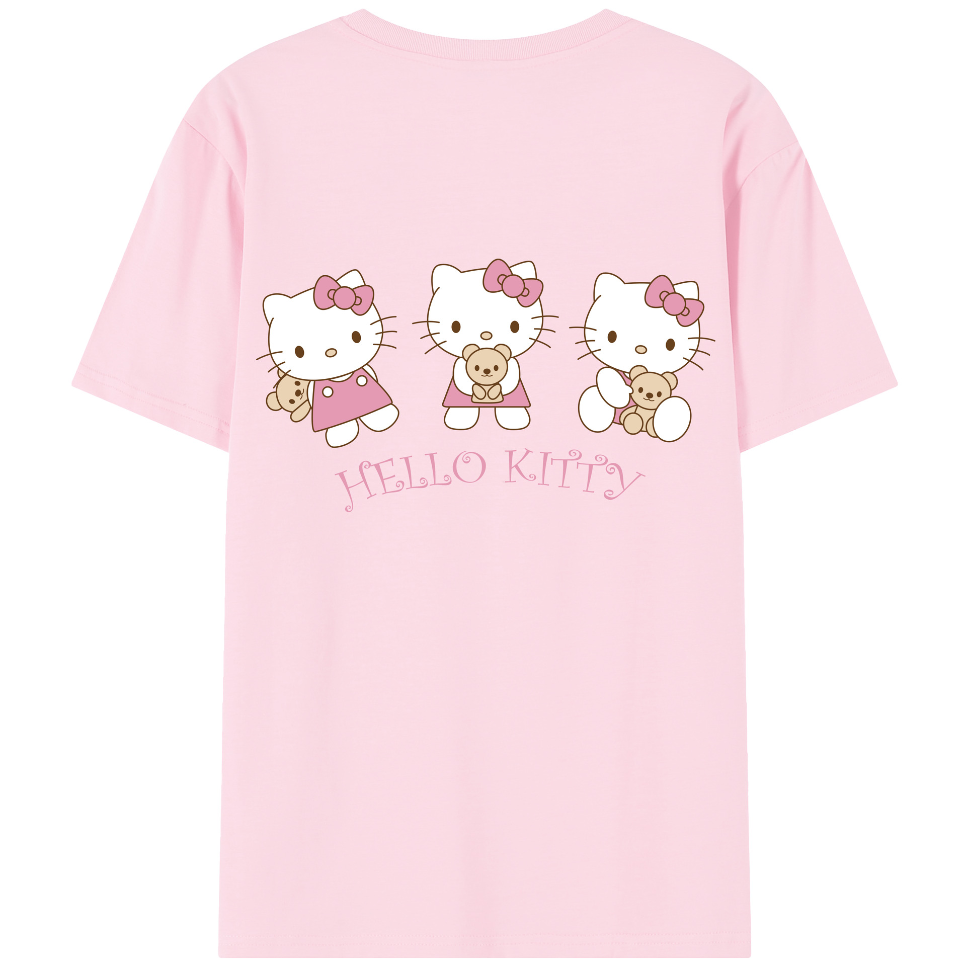 （画像用） Hello Kitty ハローキティ 綿100％半袖Tシャツ（背面プリント）