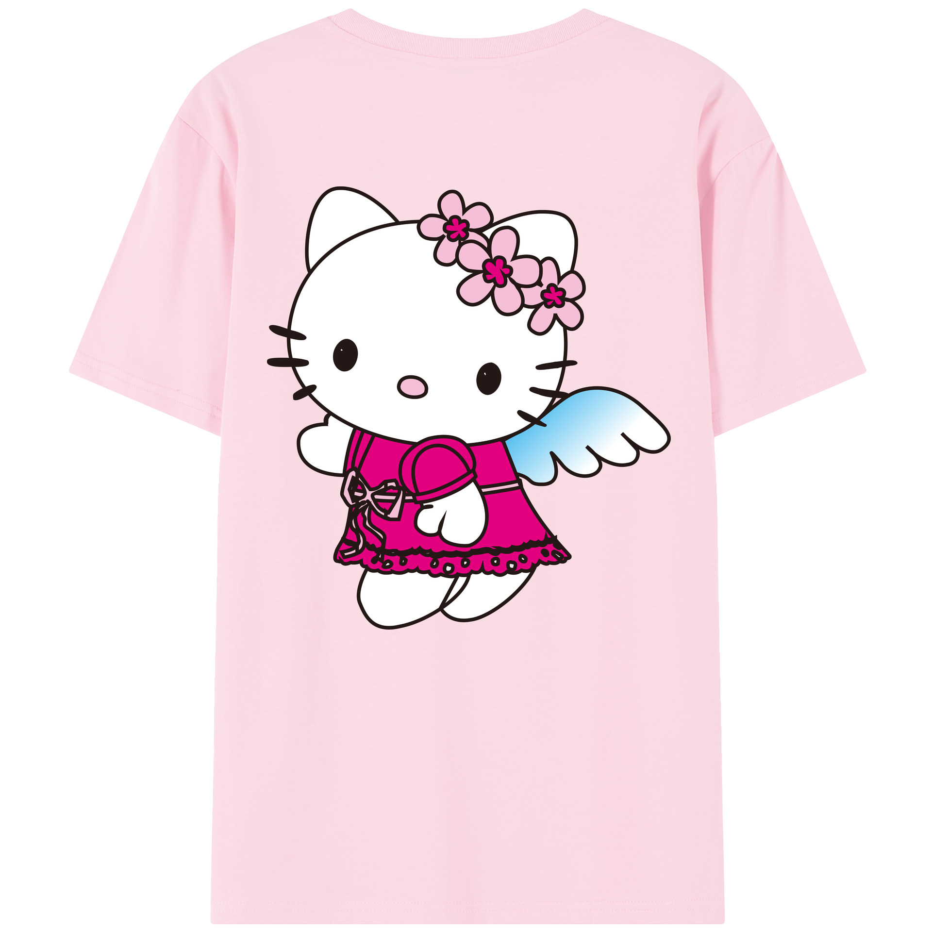 （画像用） Hello Kitty ハローキティ 綿100％半袖Tシャツ（背面プリント）